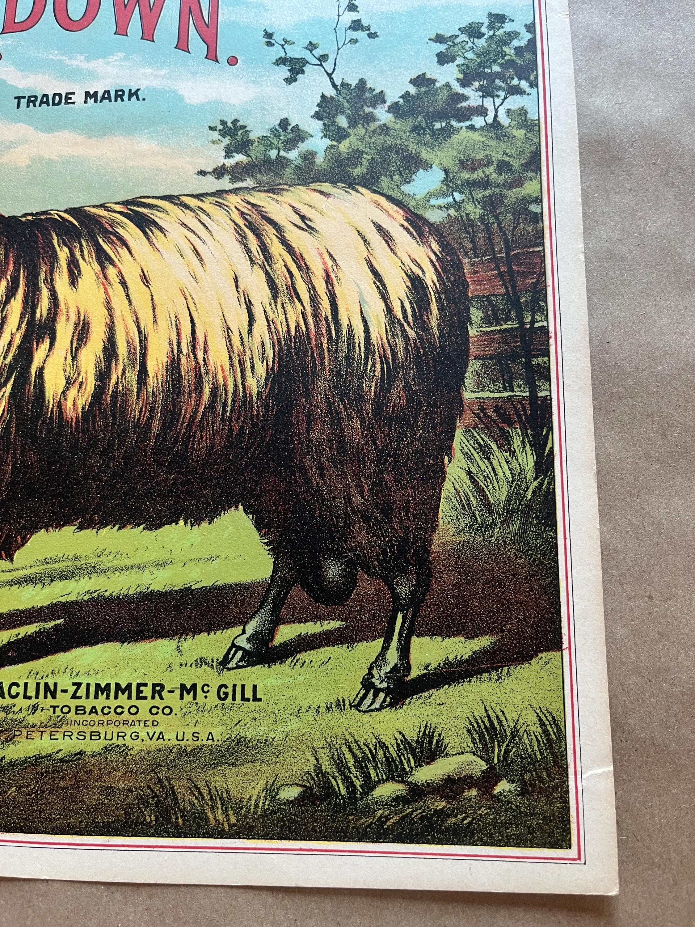 A Hoen Southdown Tobacco Crate Label Maclin Zimmer McGill Sheep Lithograph Unused - image 5