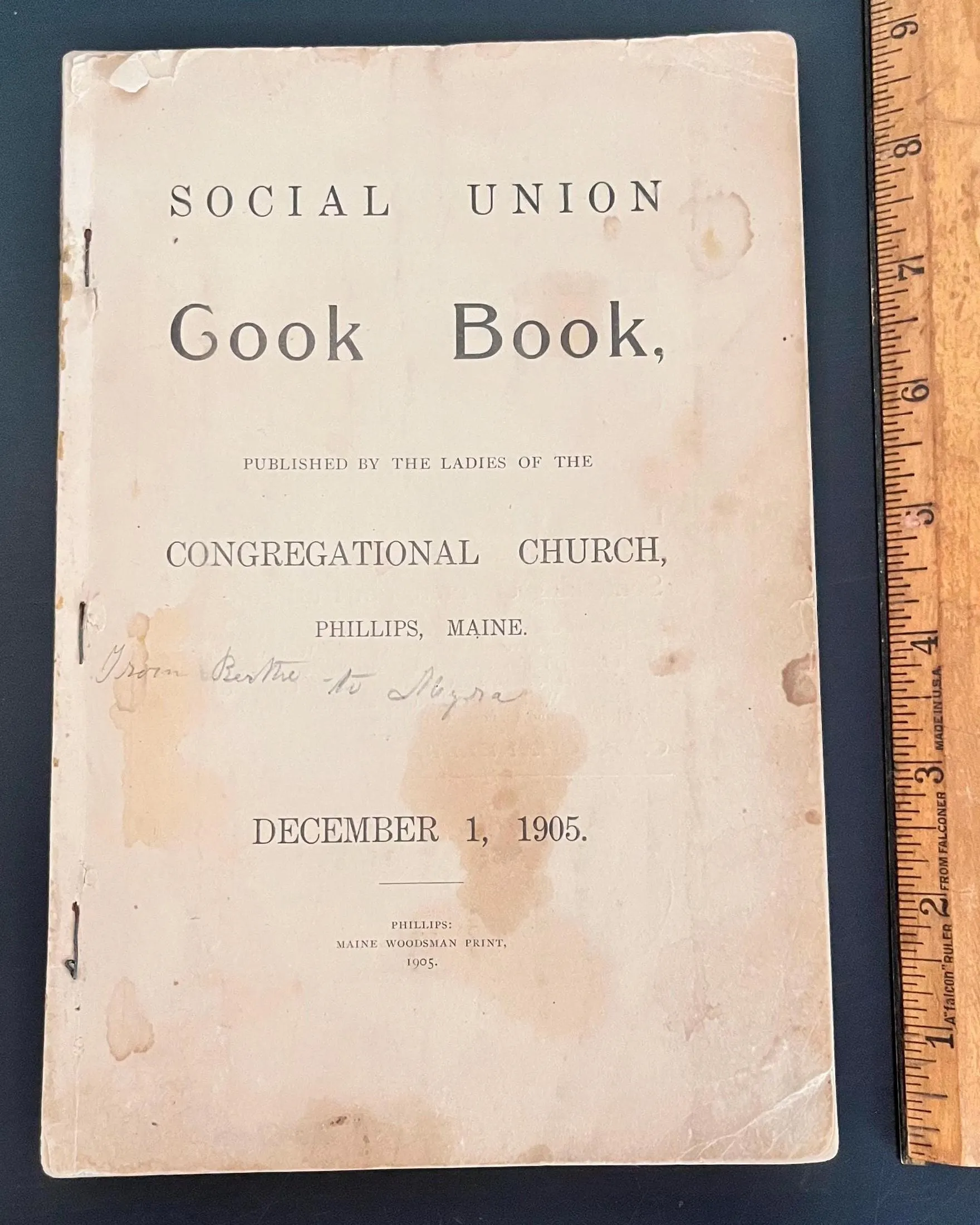 1905 Social Union Cook Book Phillips Maine Community Cookbook Genealogy Local History - image 3