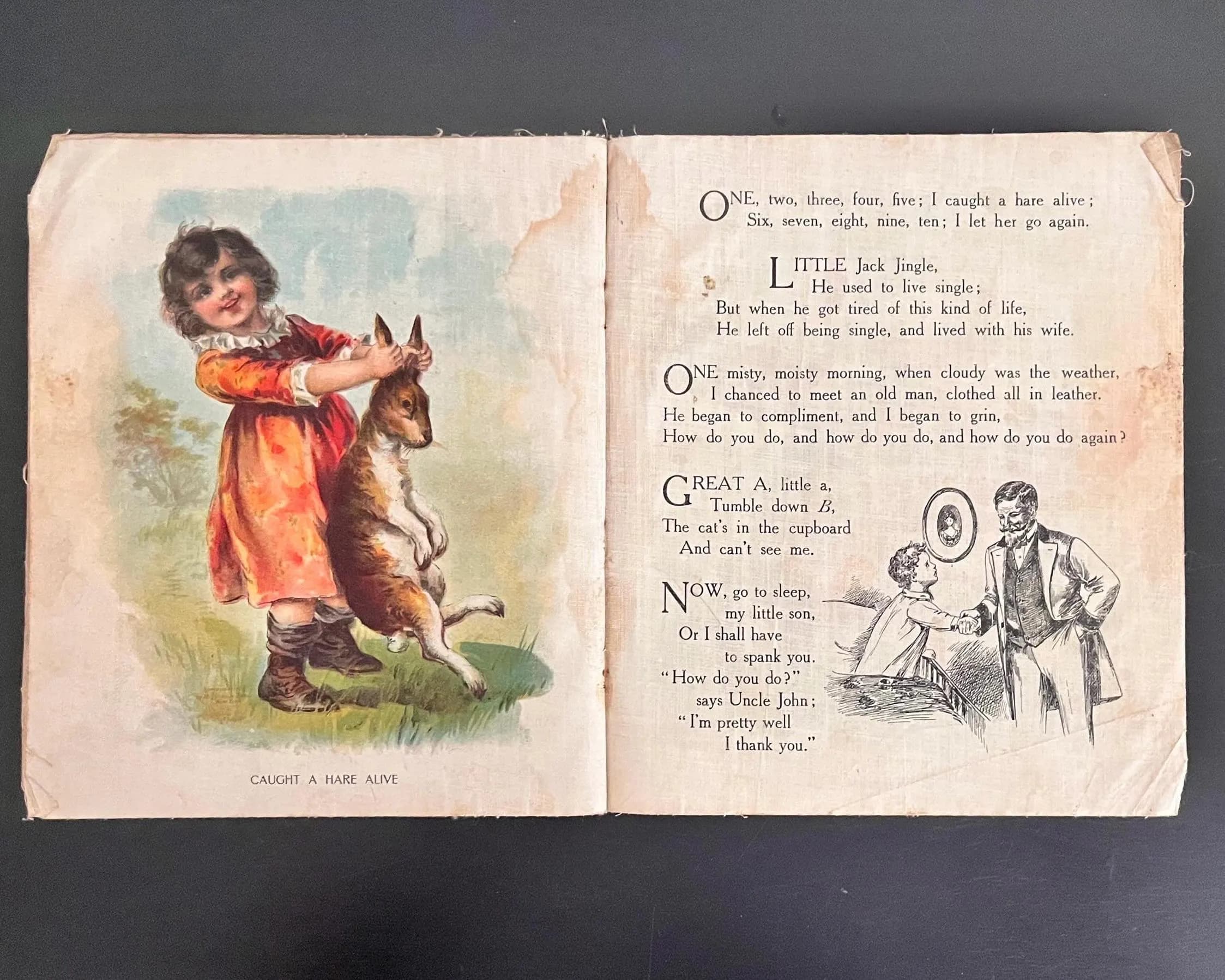 5 Antique Children's Books McLoughlin Bros Mother Goose Jolly Jingles Painting Books - image 5