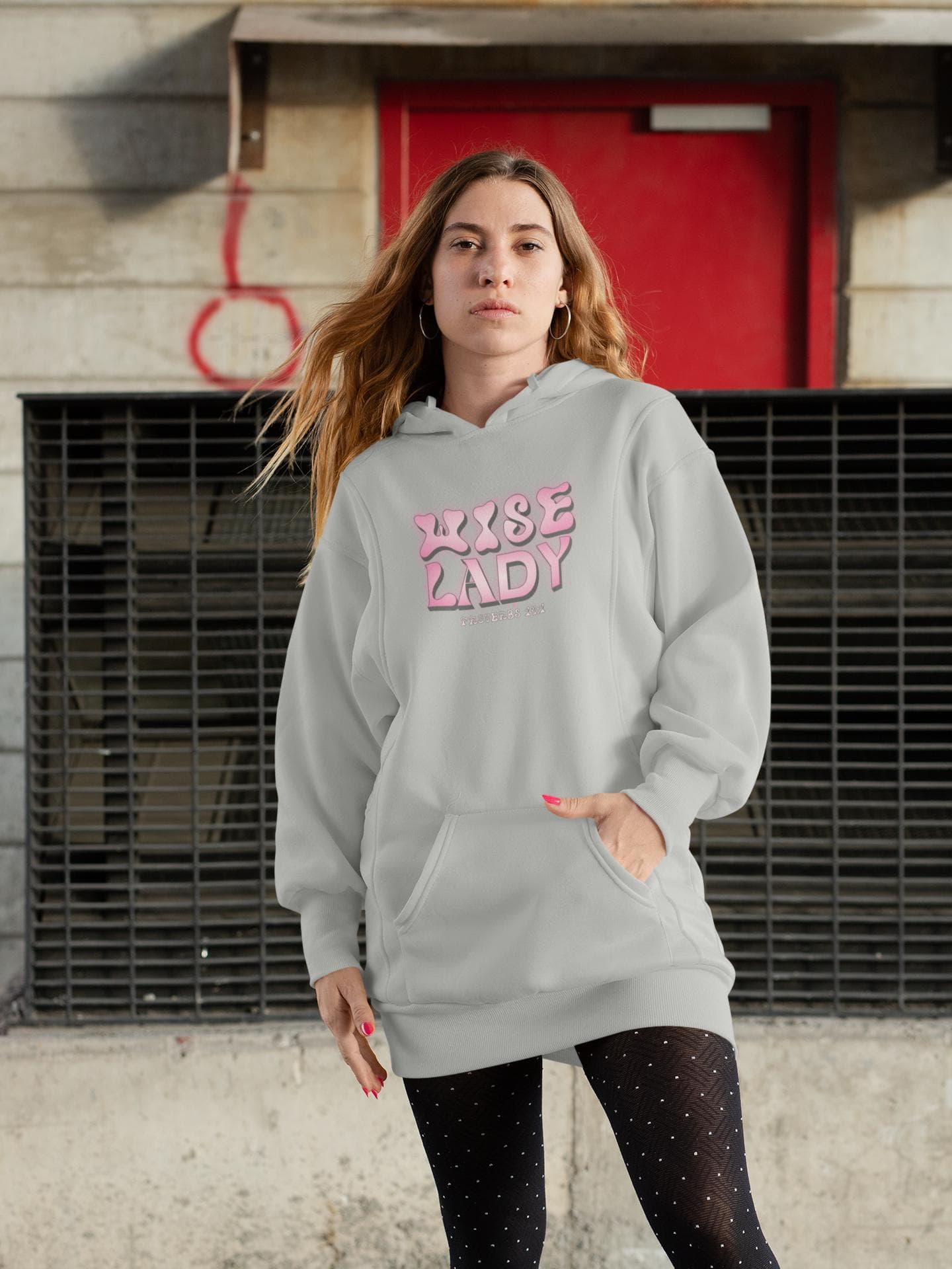 Wise Lady Hoodie Dress, Proverbs 14:1, Christian Apparel - image 3