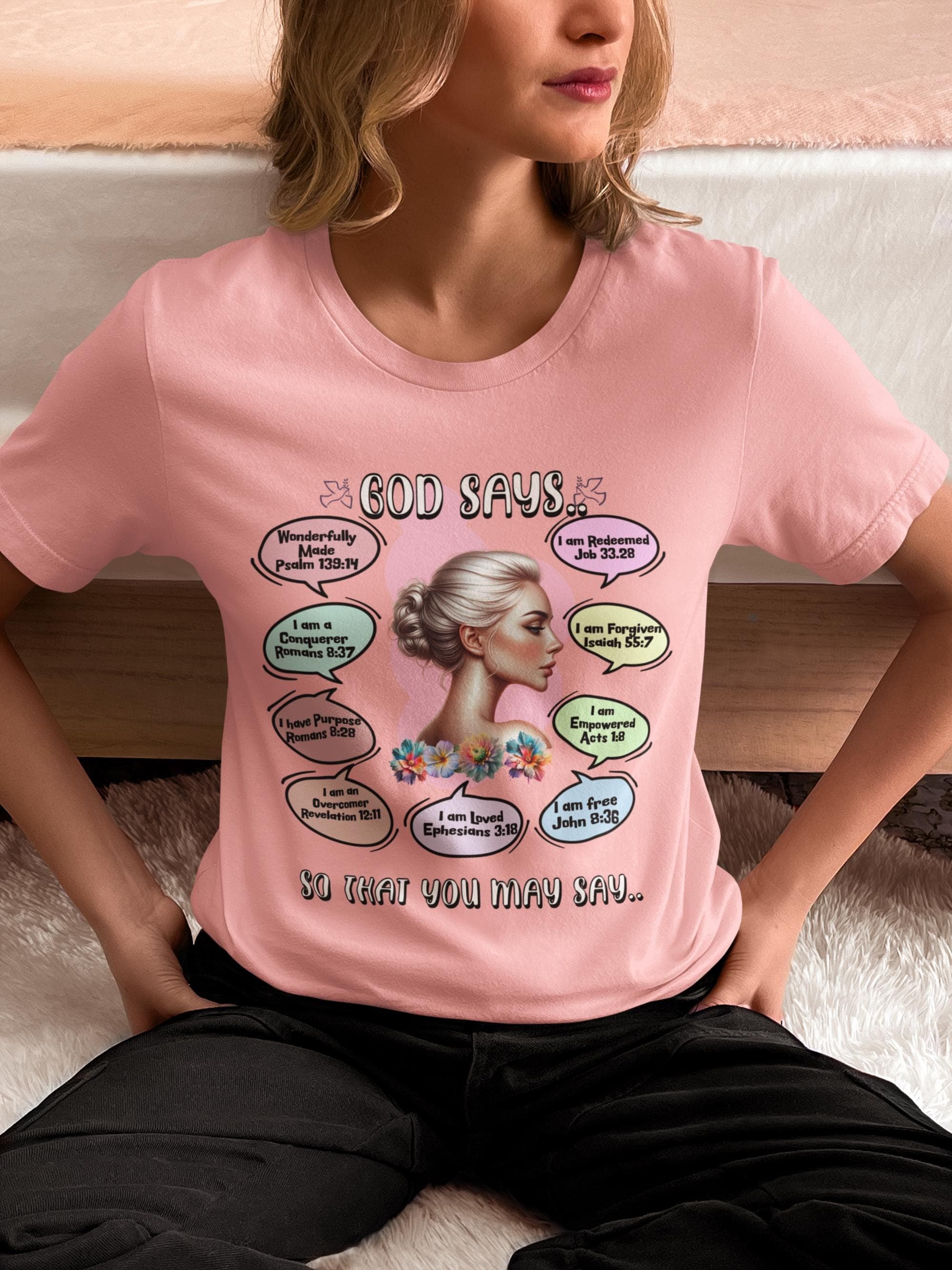 God Says T-Shirt - Biblical Affirmations Illustration Designed for Women - image 5