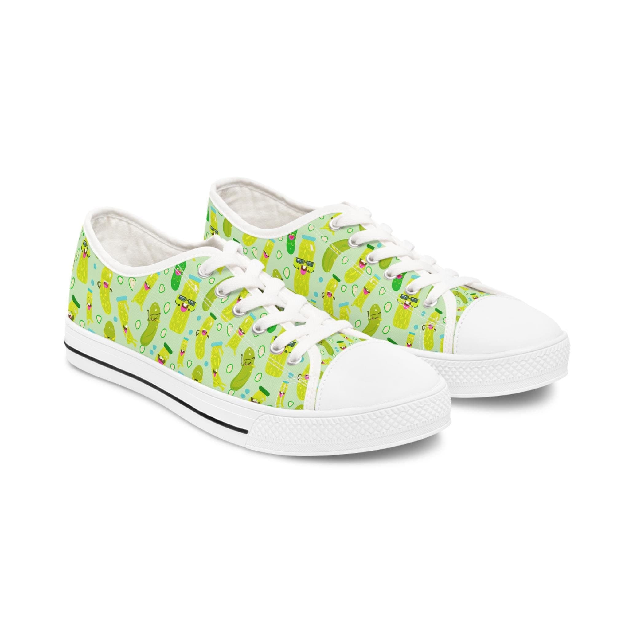 Pickle Pattern Low Top Sneakers Funny Novelty Shoes Women Gift Unique Casual Footwear