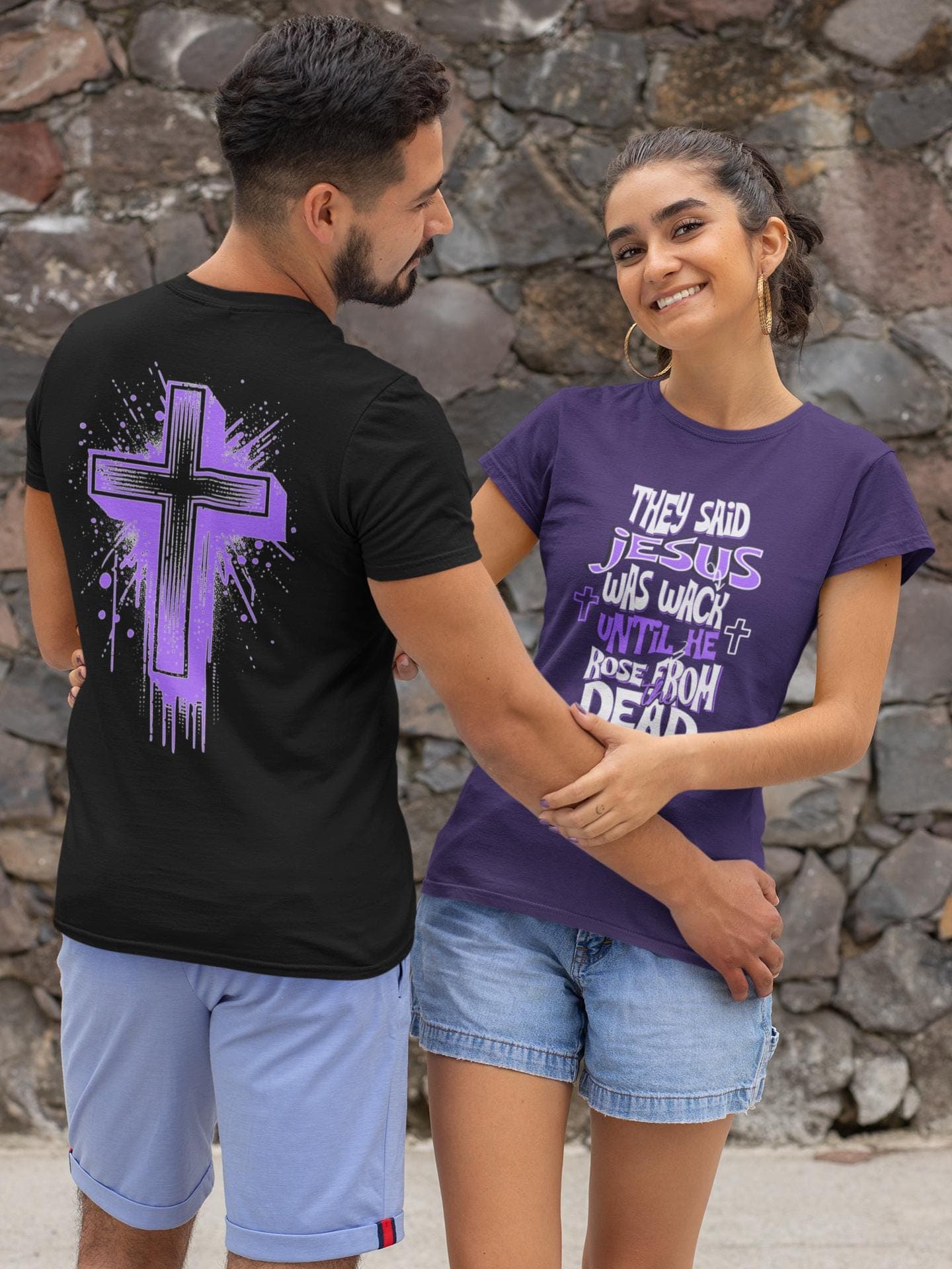 Christian Minimalist Tee: Jesus Rose From The Dead, Unisex Soft Cotton Blend - image 3