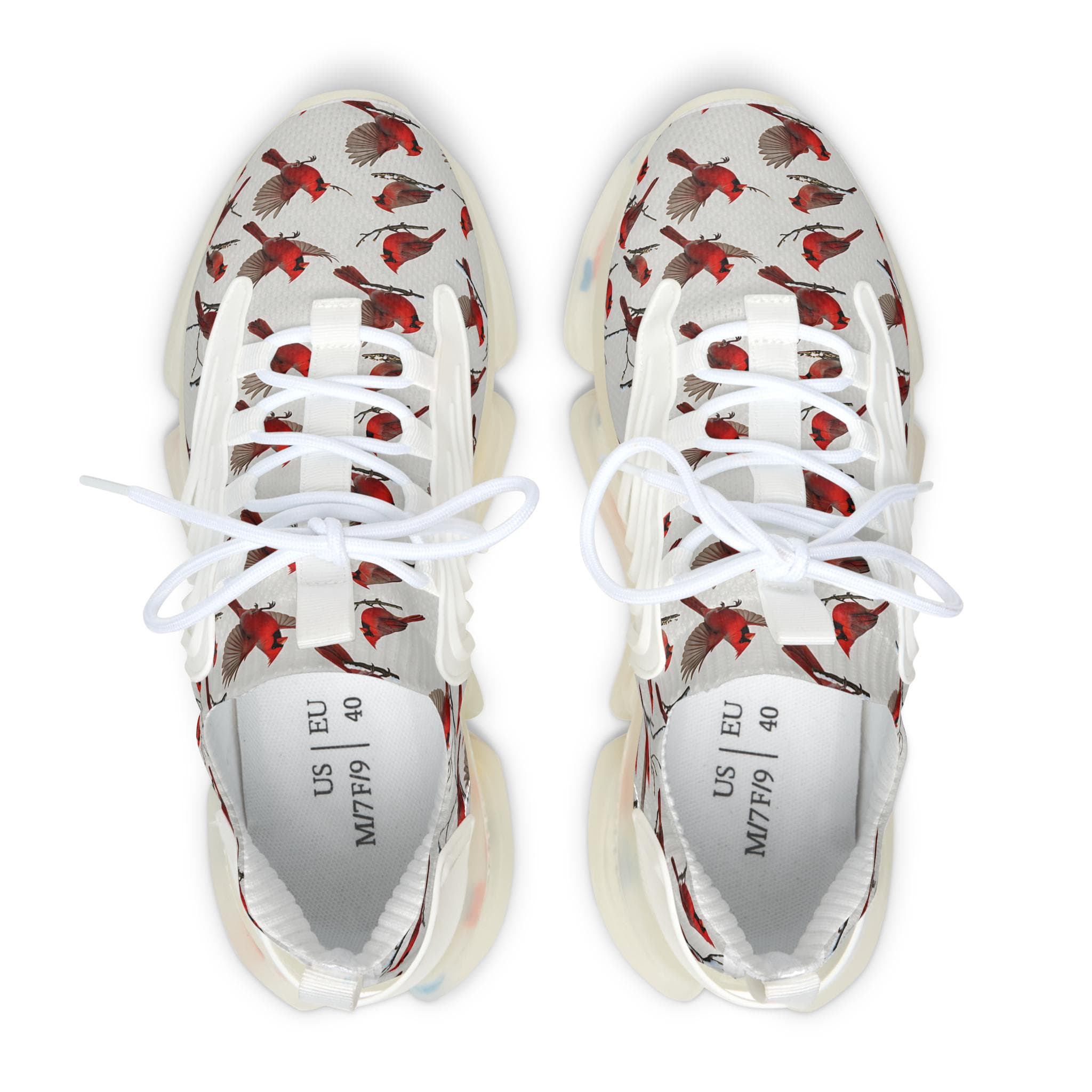 Womens Red Cardinal Pattern Mesh Sneakers  Lightweight Breathable Casual Shoes - image 3