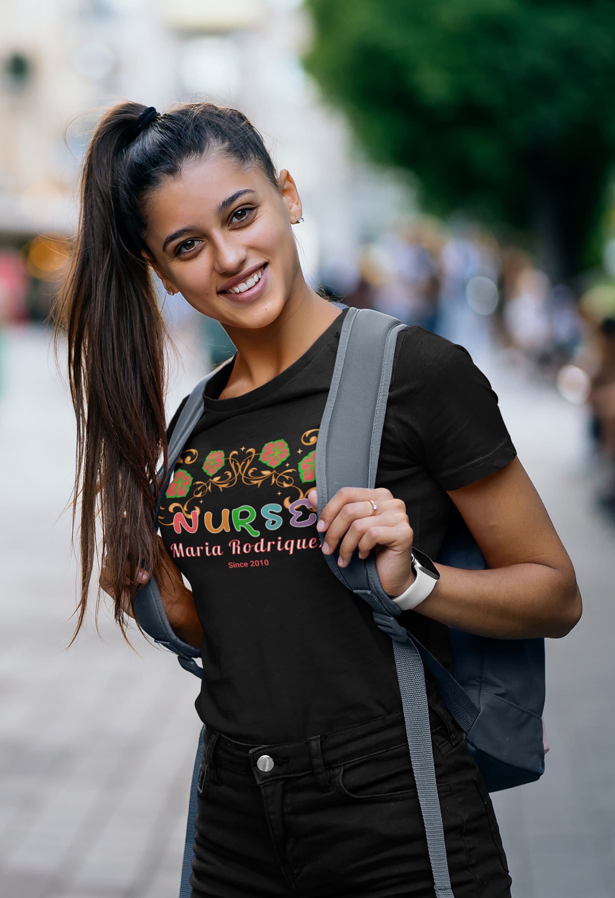 Personalized Nurse T-Shirt Custom Name & Since Year  Nurse Appreciation - image 3