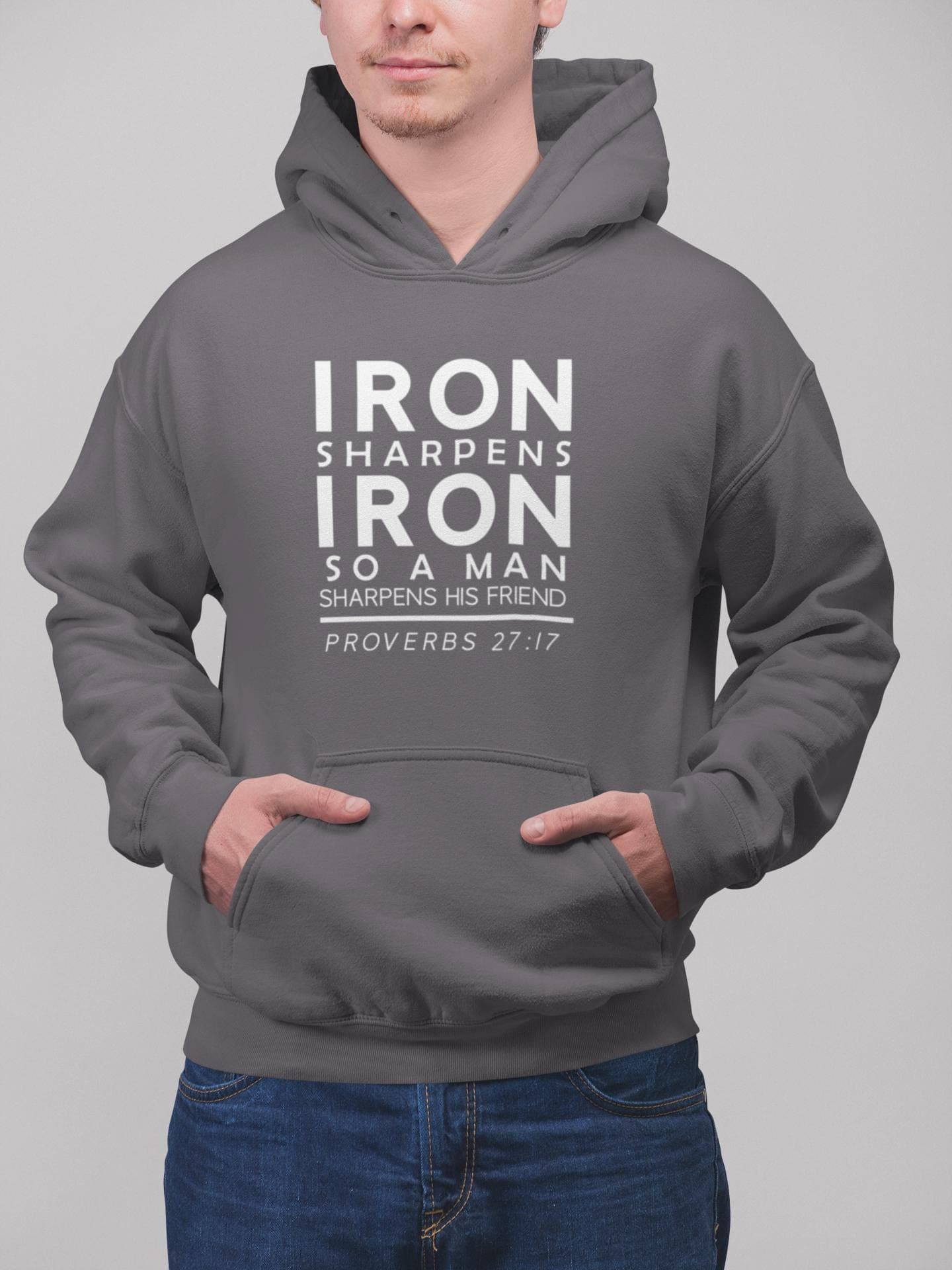 Iron Sharpens Iron Hoodie Christian Sweatshirt | Men's Bible Verse Gift | Faith Streetwear - image 2