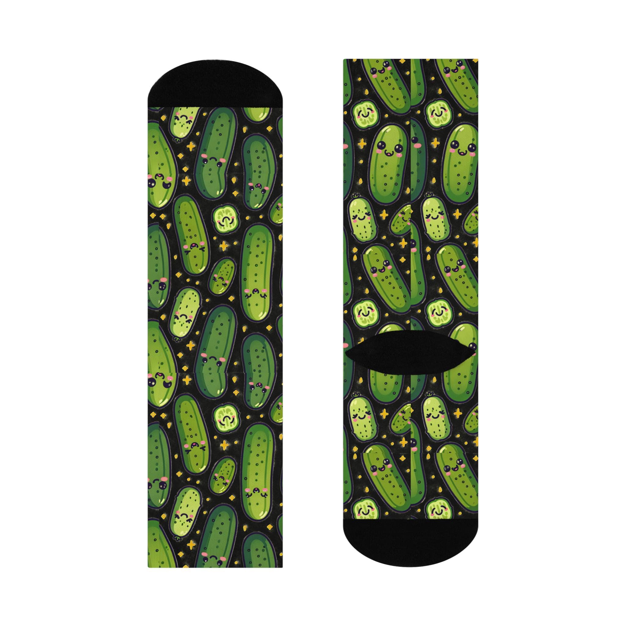 Dill Pickle Pattern Crew Socks: Funny Foodie Gift - image 5