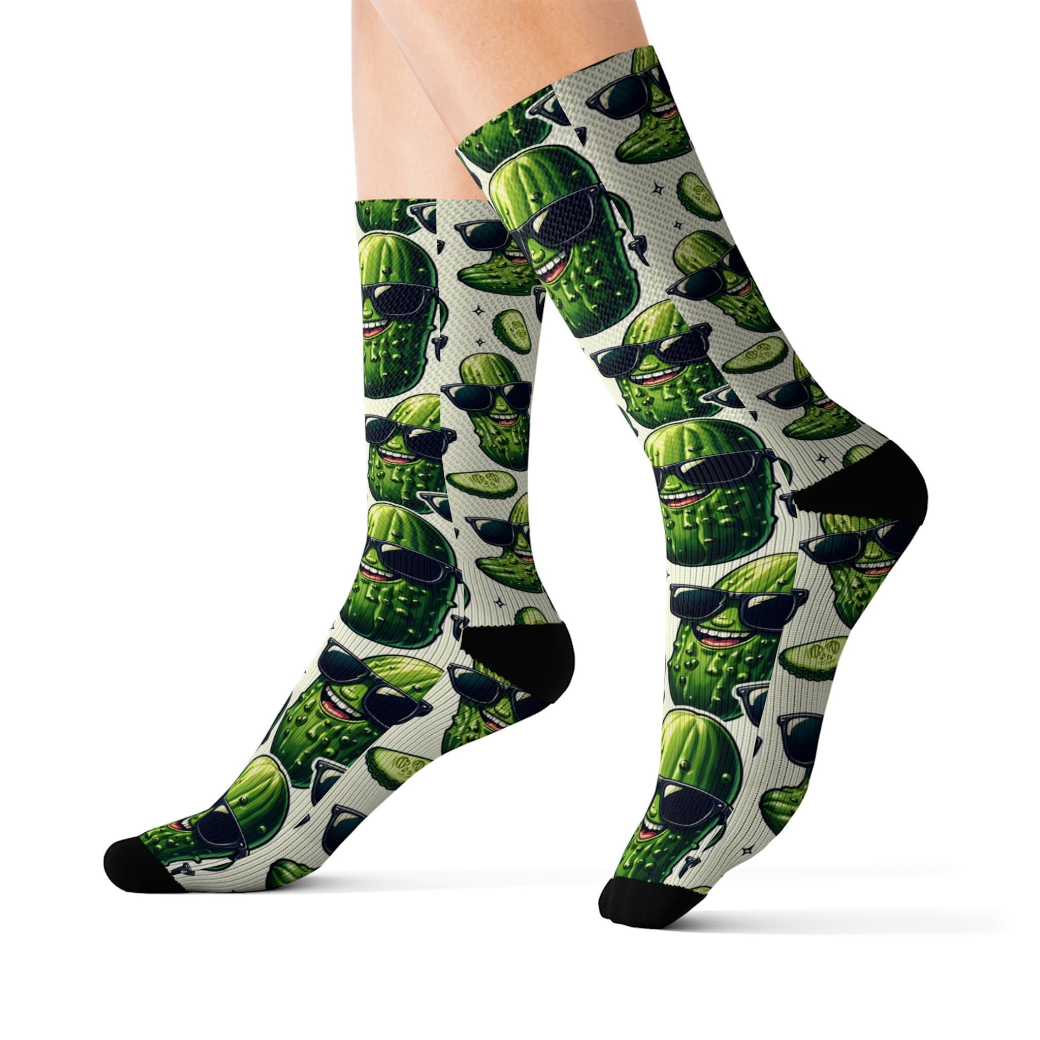 Smiling Dill Pickle Socks: Fun Sunglasses Pattern - image 3