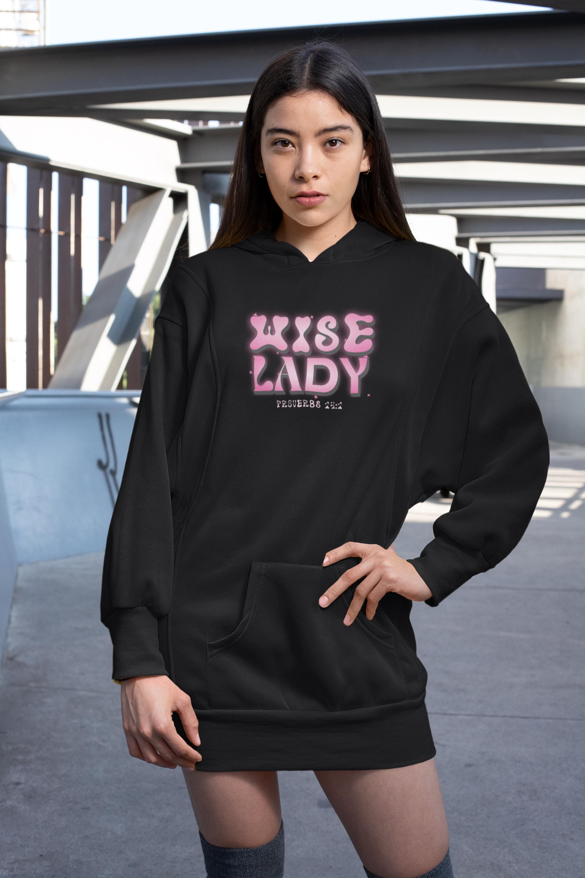 Wise Lady Hoodie Dress, Proverbs 14:1, Christian Apparel - image 2