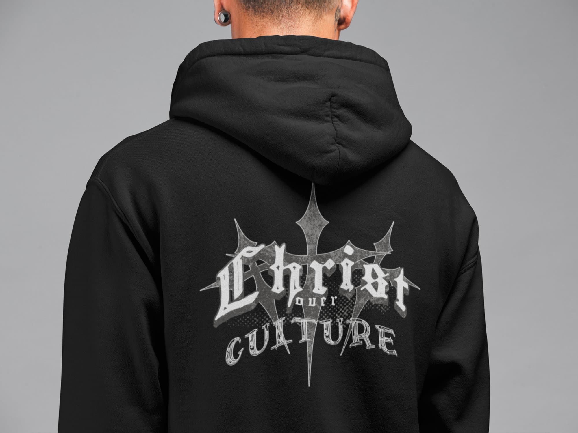 Vintage Y2K 'Christ Over Culture' Streetwear Hoodie Unisex Heavy Blend
