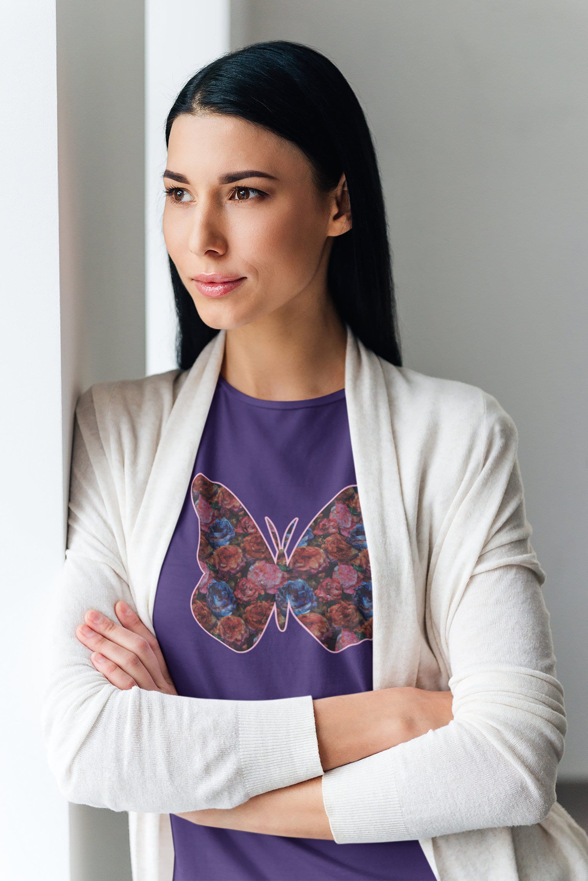 Floral Butterfly T-Shirt: Elegant Butterflower Print Tee - image 5
