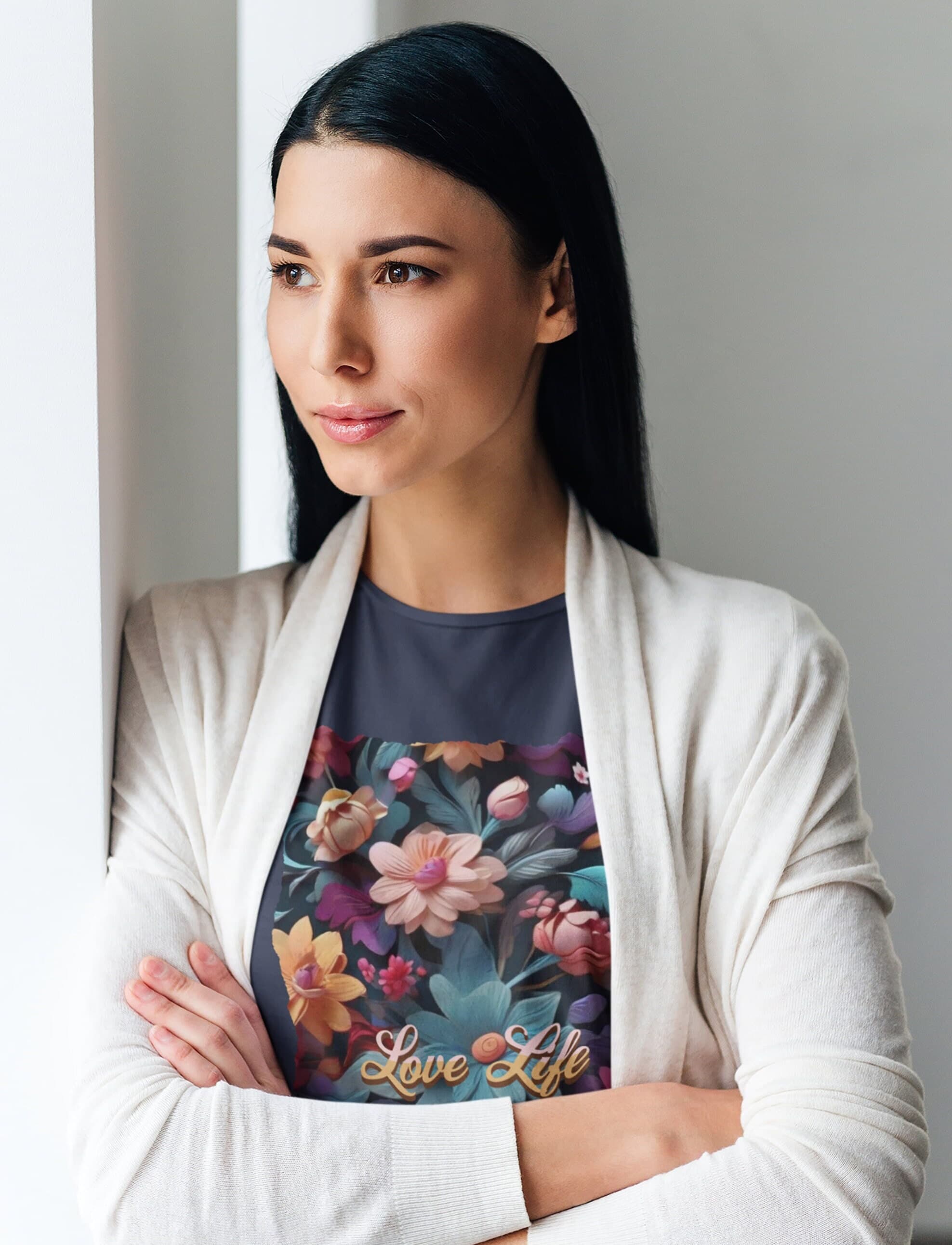 Love Life Floral PatternT-shirt