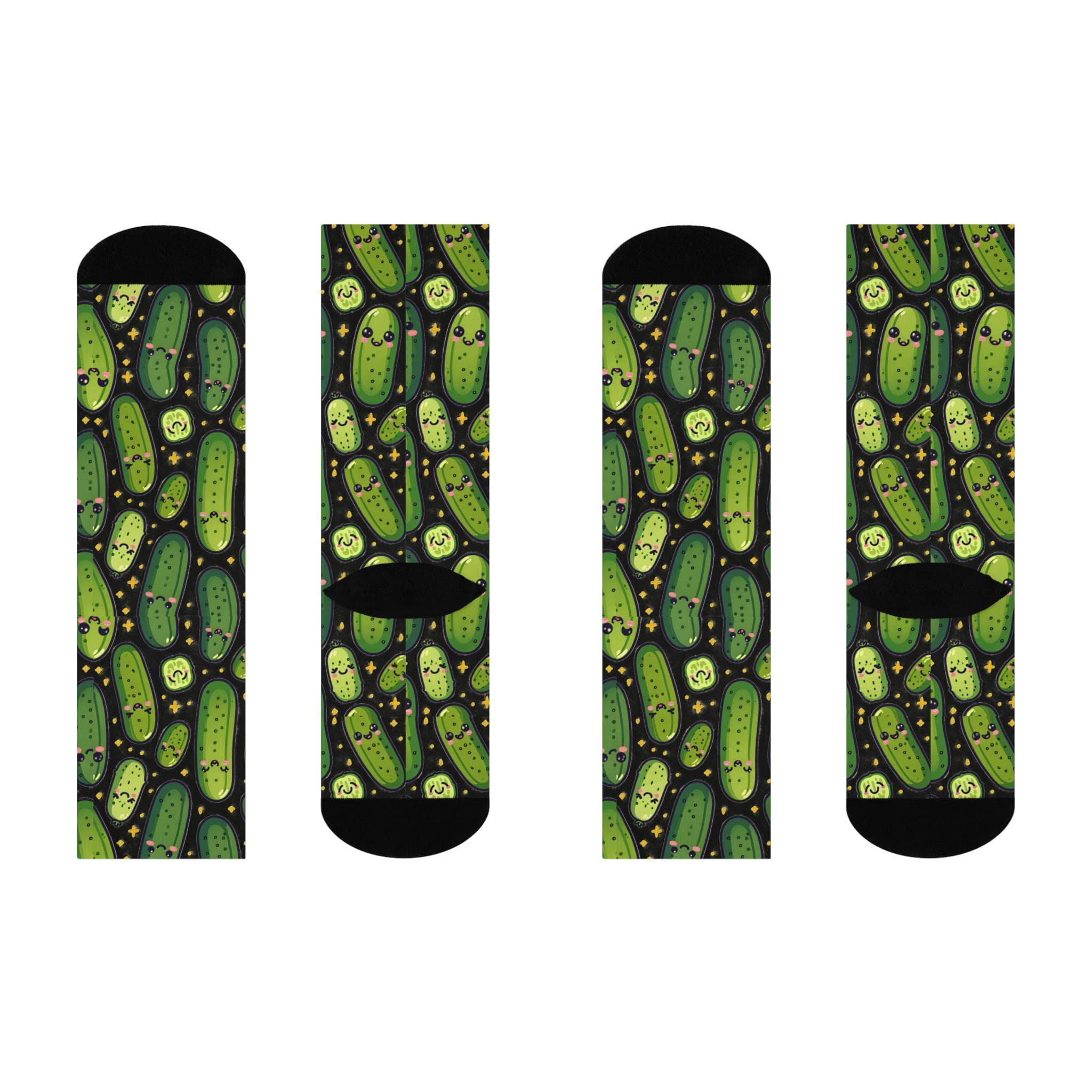 Dill Pickle Pattern Crew Socks: Funny Foodie Gift - image 4