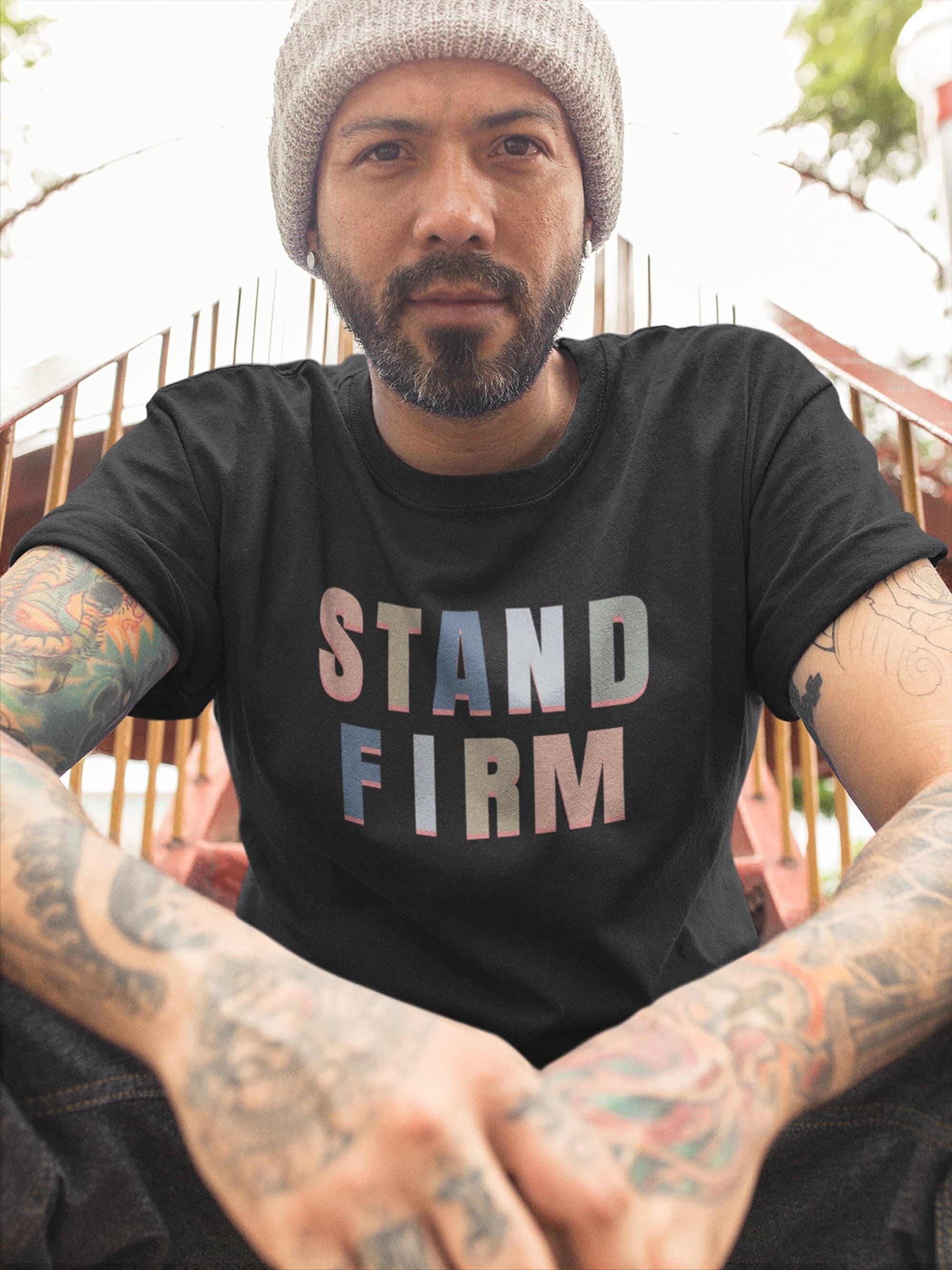 Stand Firm in Bold Print T-Shirt - Black