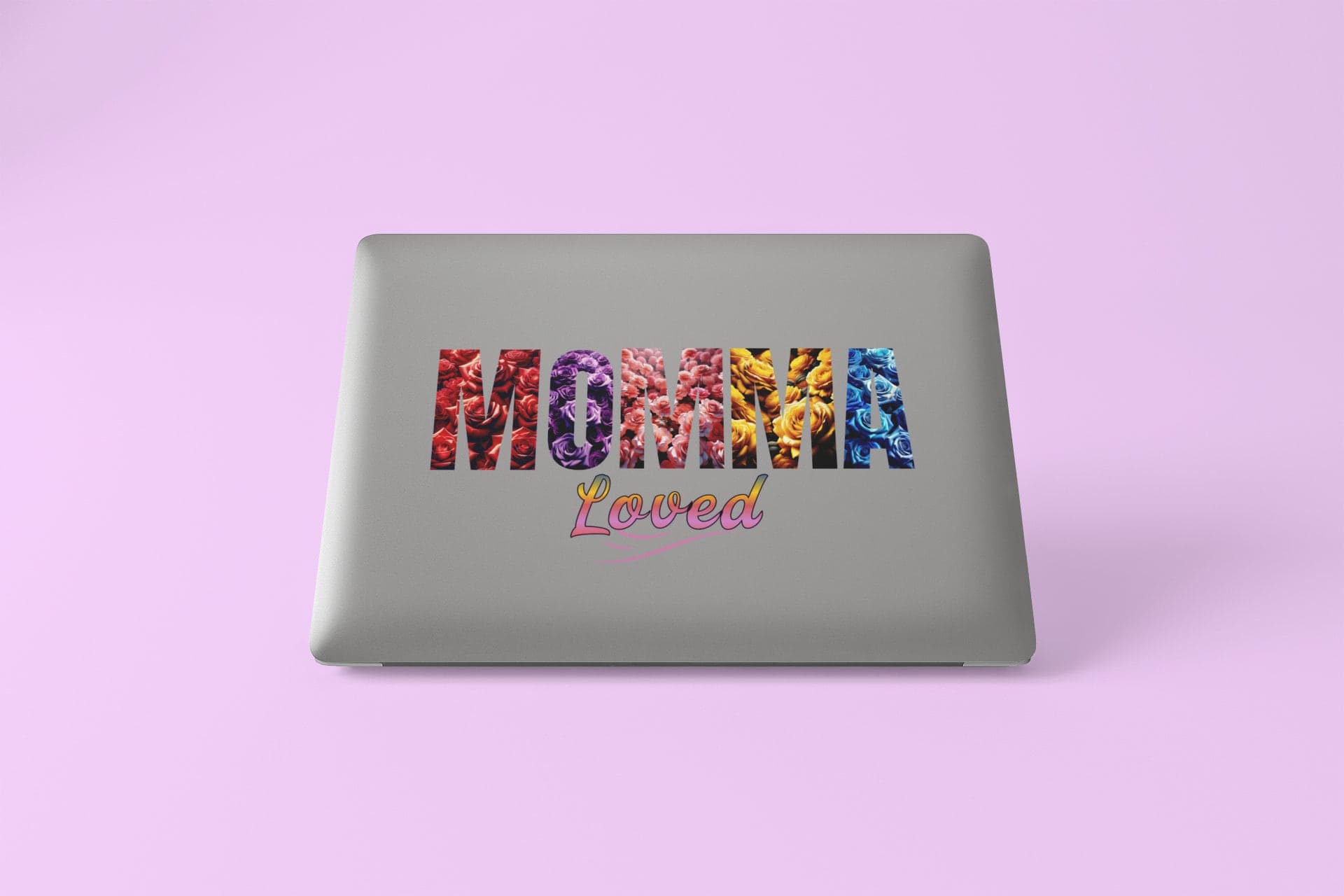Digital Artwork "Momma Loved" - Floral Script Printable File SVG PNG - image 2