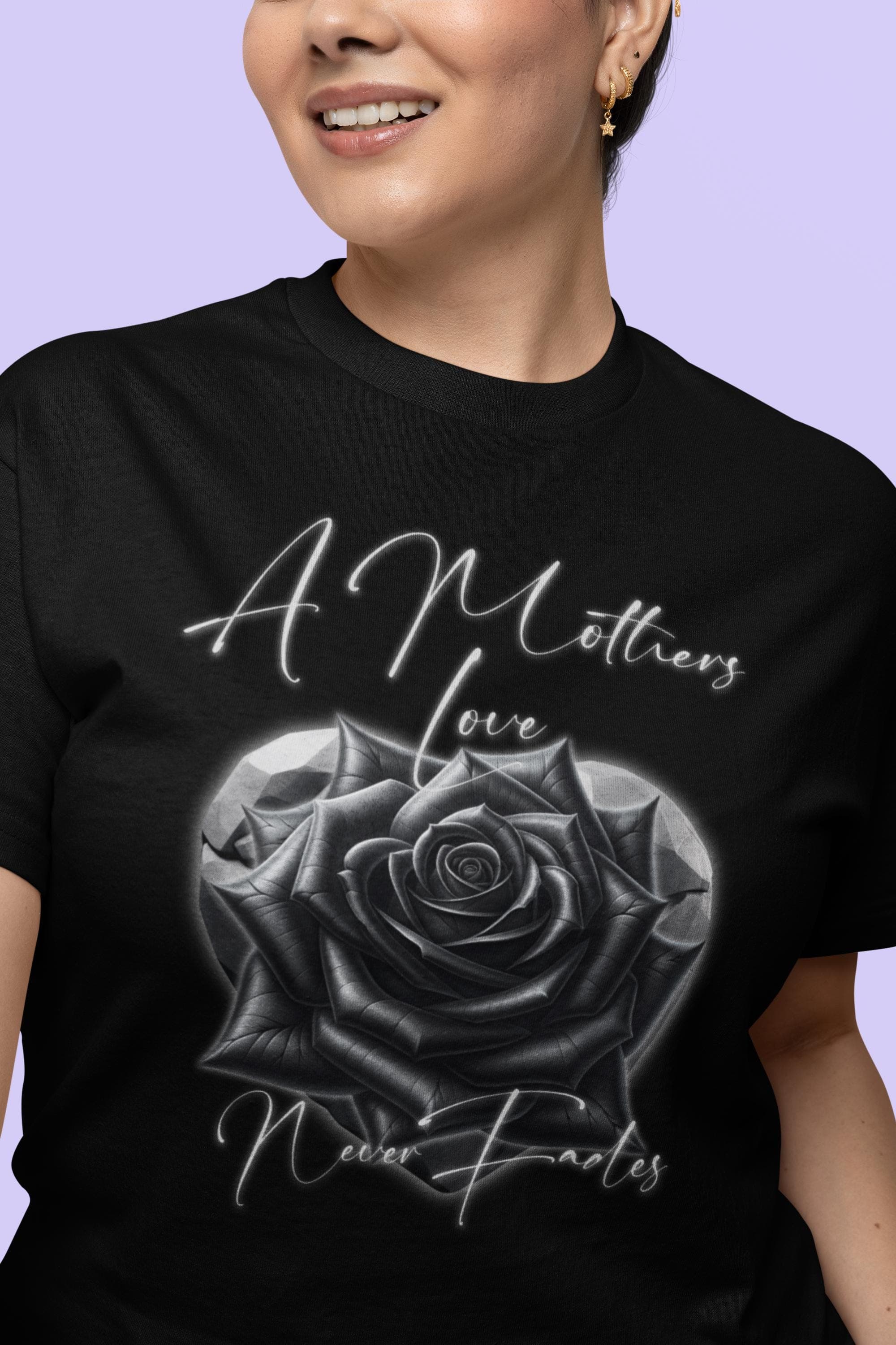 A Mother's Love Never Fades Black Rose Comfort Colors T-Shirt