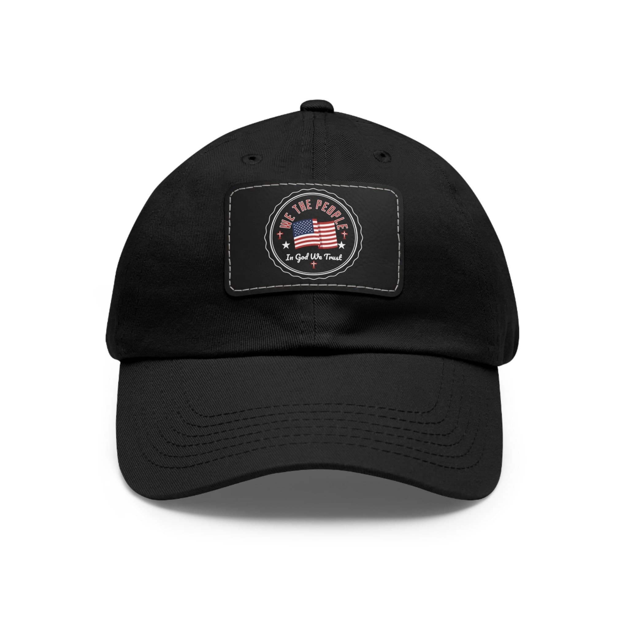 We The People In God We Trust Dad Hat Leather Patch American Flag Unisex