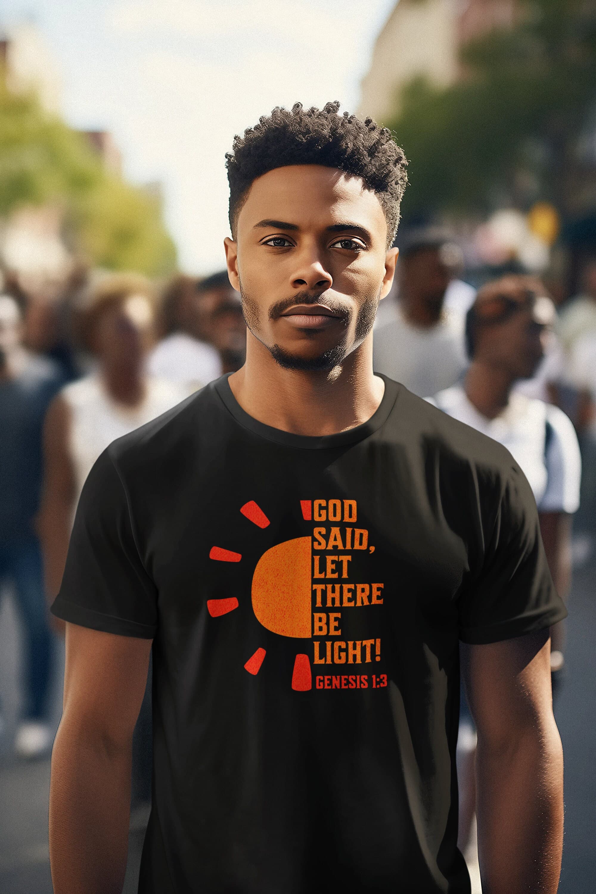 God Said, Let There Be Light Sun T-Shirt Christian Gift - image 5