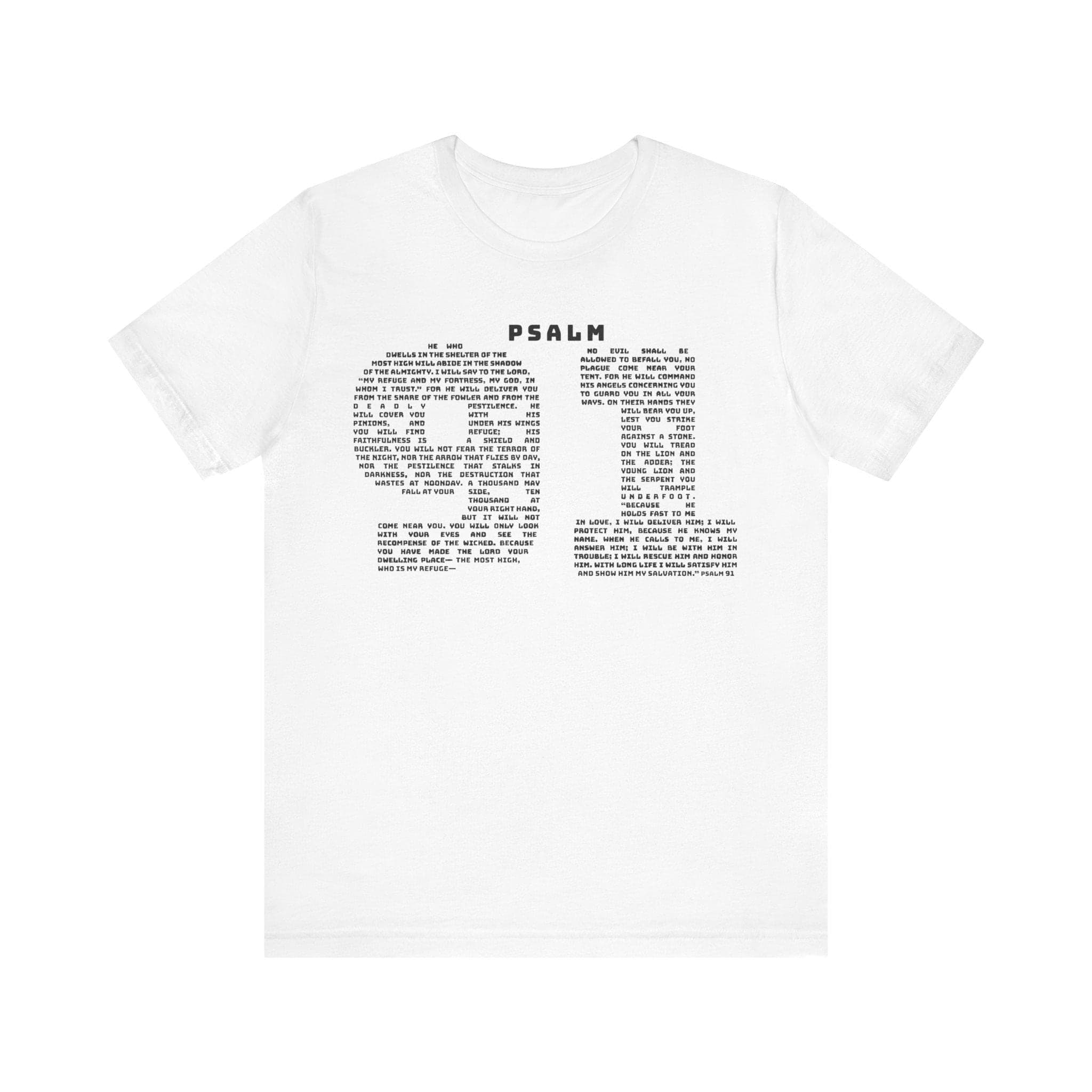 Psalm 91 Text Tee Scripture Typography Christian TShirt - image 3