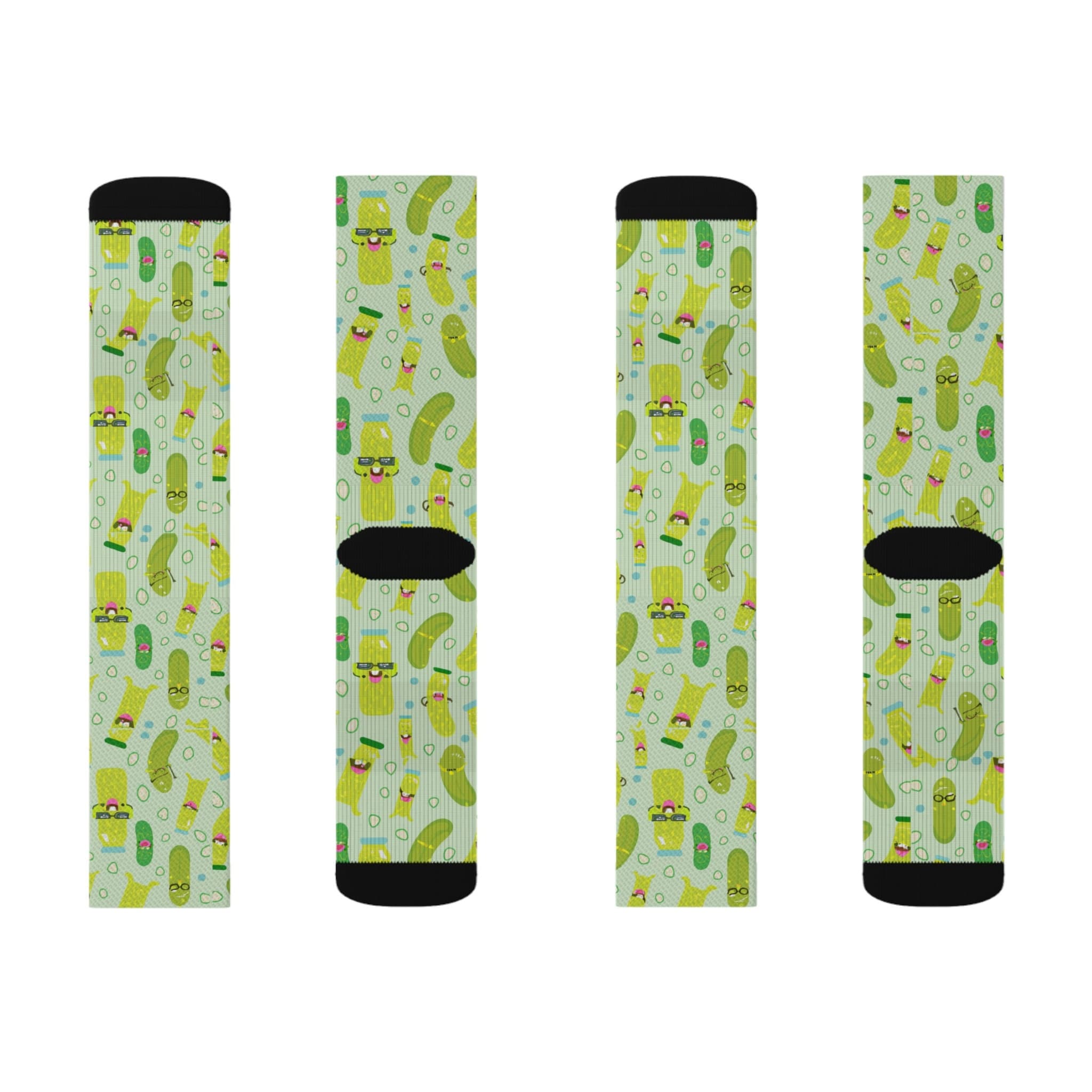 Dill Pickle Pattern Crew Socks – Quirky Food Lover Novelty Gift - image 5