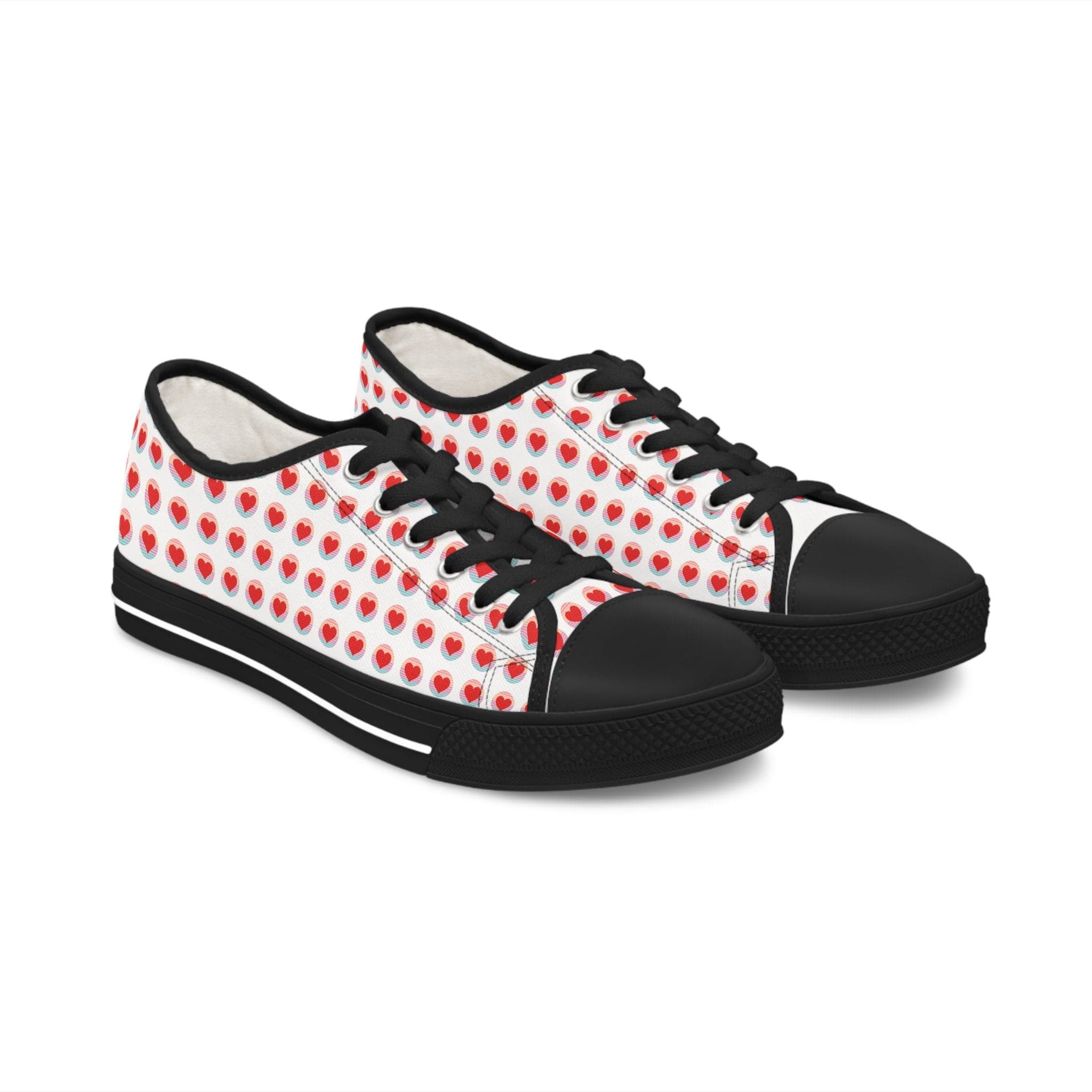 Heart Pattern Low Top Sneakers: Vintage-Inspired Women's Shoes - image 4