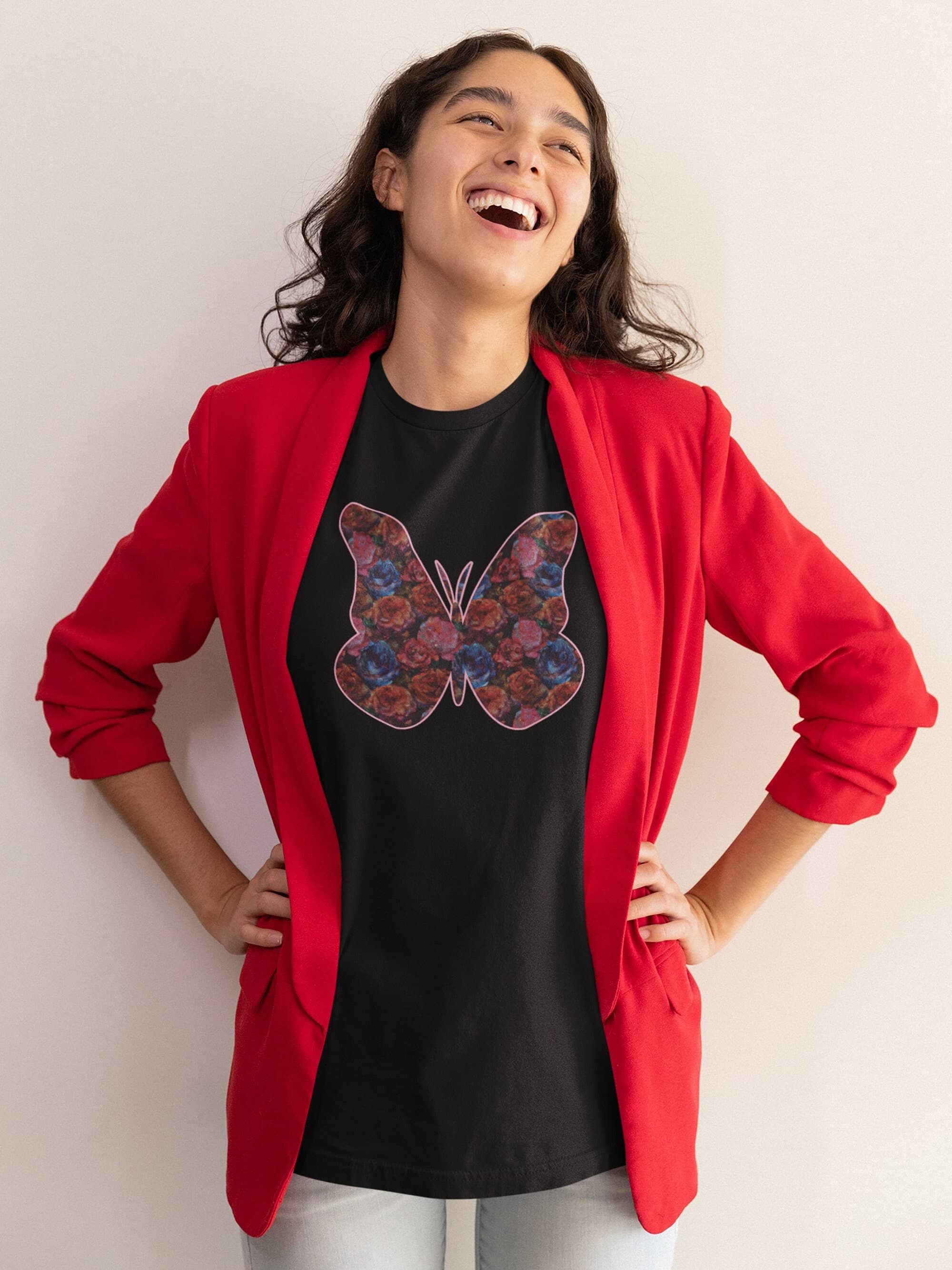 Floral Butterfly T-Shirt: Elegant Butterflower Print Tee