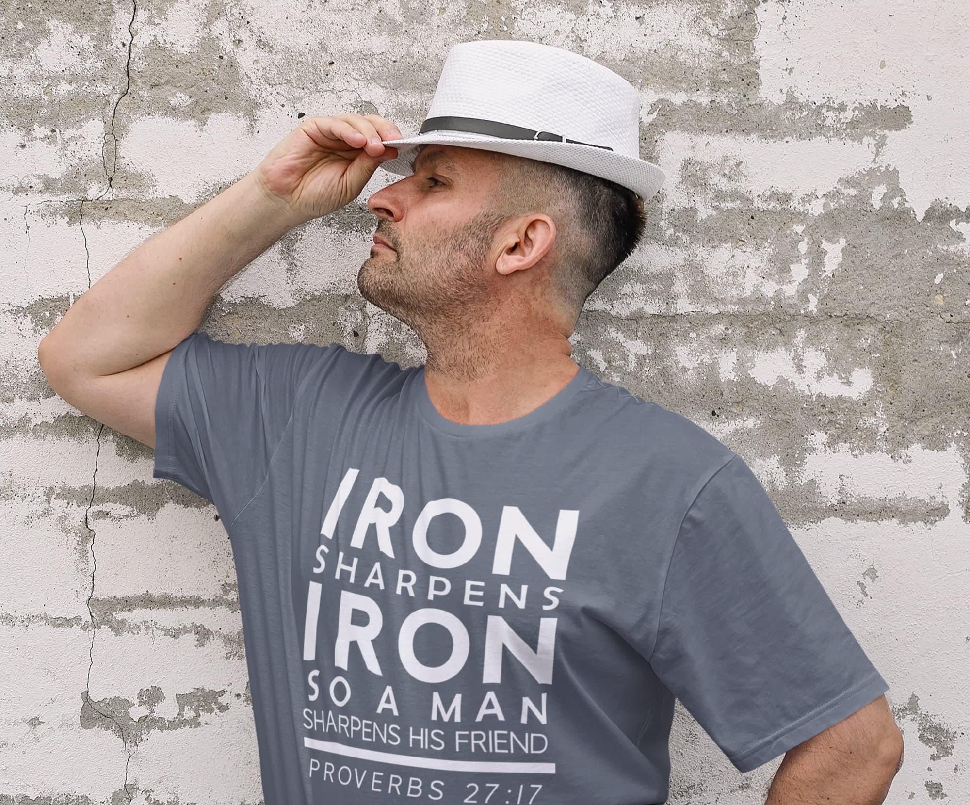Iron Sharpens Iron Shirt Christian Tee Proverbs 27 17 Faith Based Gift for Men