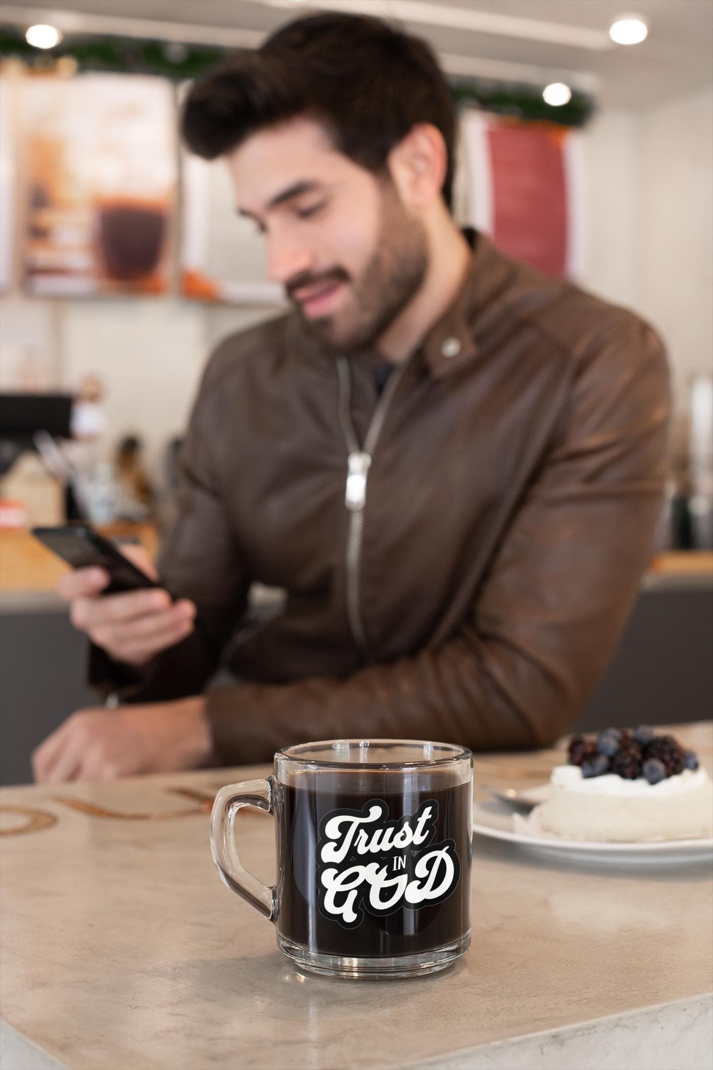 Trust in God Glass Mug, Christian Coffee Cup, Clear Mug 10oz, Faith Gift, Religious Drinkware, Inspirational Mug - image 4