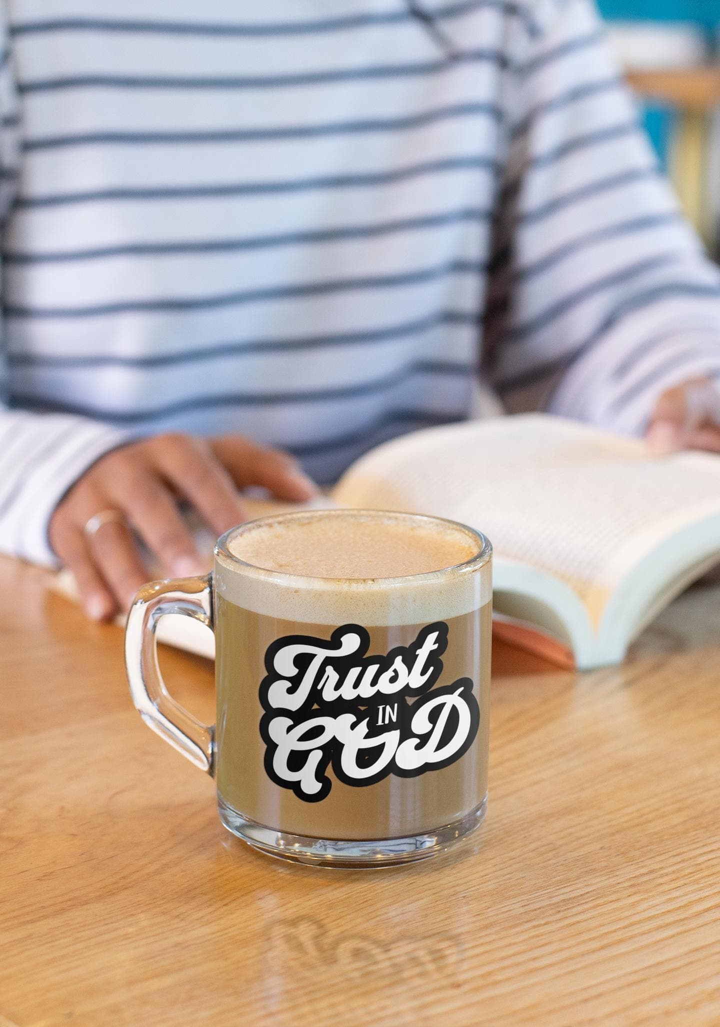 Trust in God Glass Mug, Christian Coffee Cup, Clear Mug 10oz, Faith Gift, Religious Drinkware, Inspirational Mug - image 5