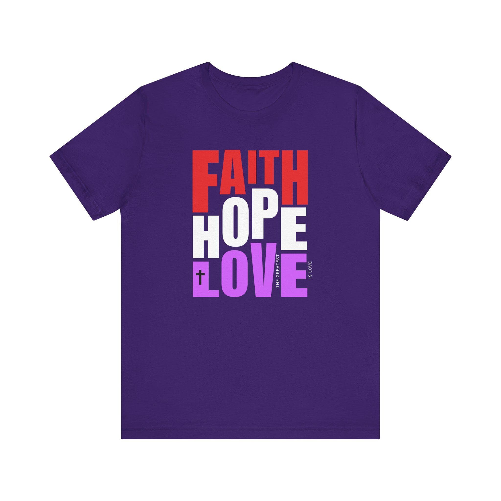 Faith Hope Love T Shirt: Christian Virtues Apparel, Bible Inspired Top - image 3