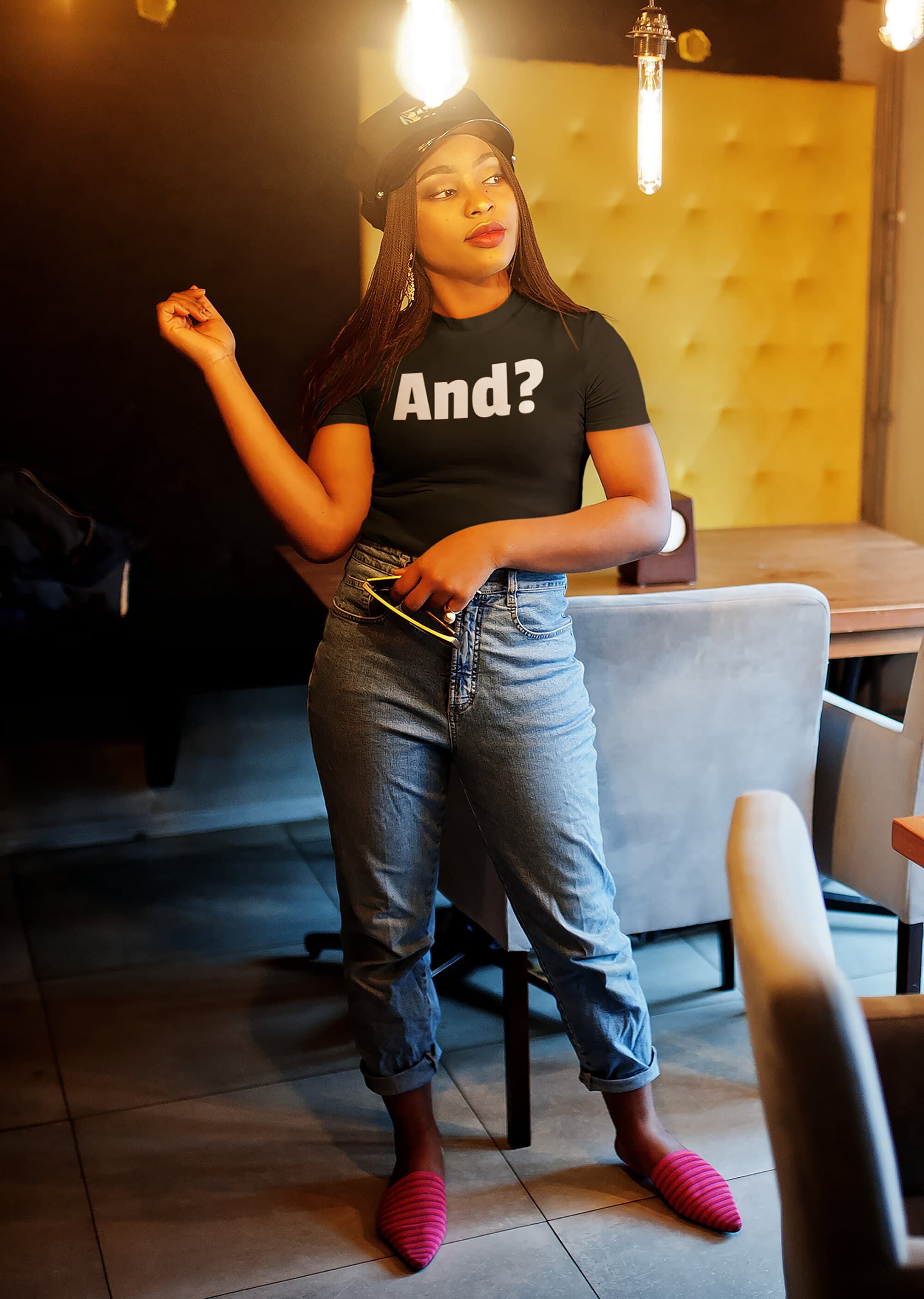 Bold 'And?' Statement Tee Unisex Shirt - image 4