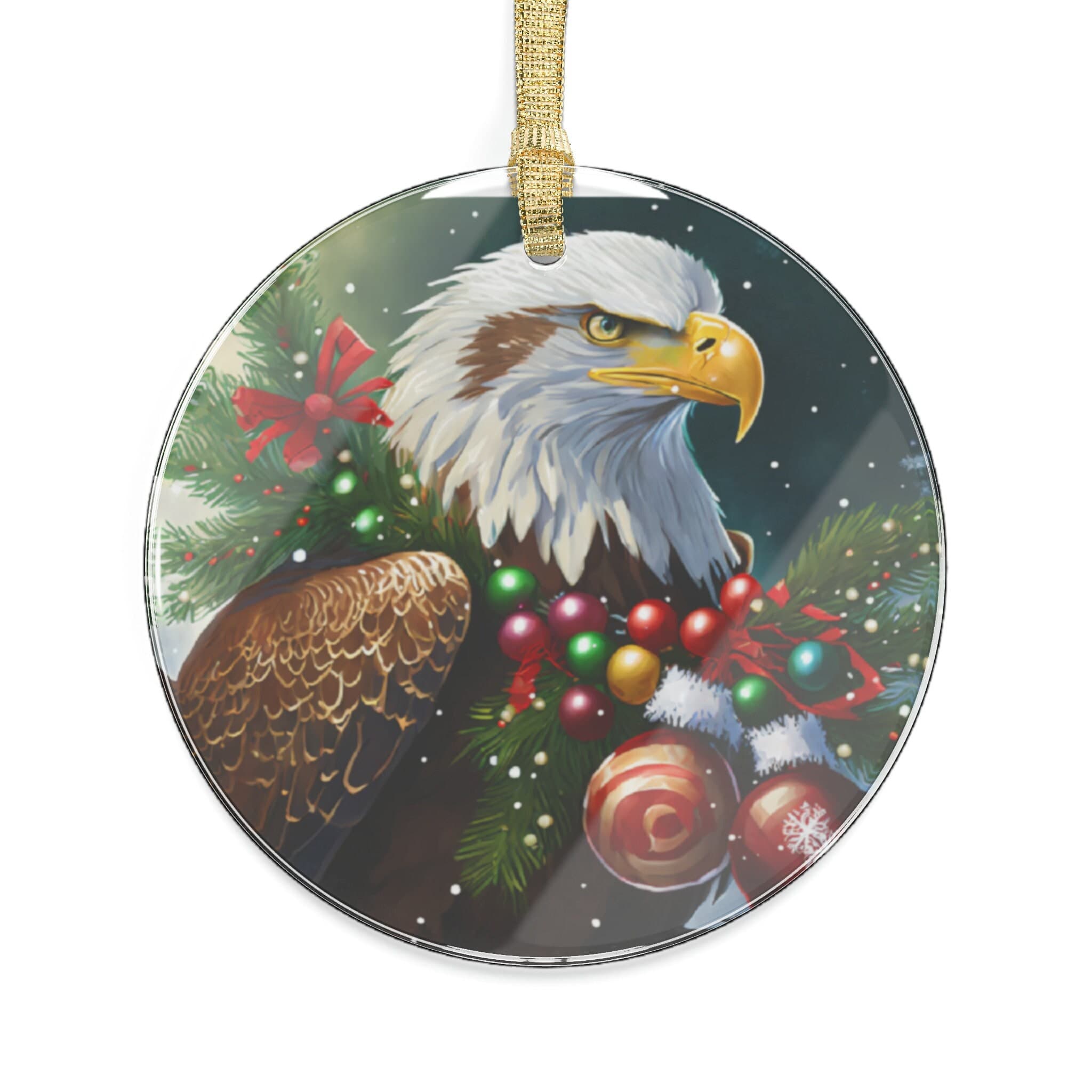 Patriotic Eagle Acrylic Ornaments, Christmas Tree Decor, Holiday Gift, USA Flag Design, Patriotic Decor, Independence Day Ornaments.