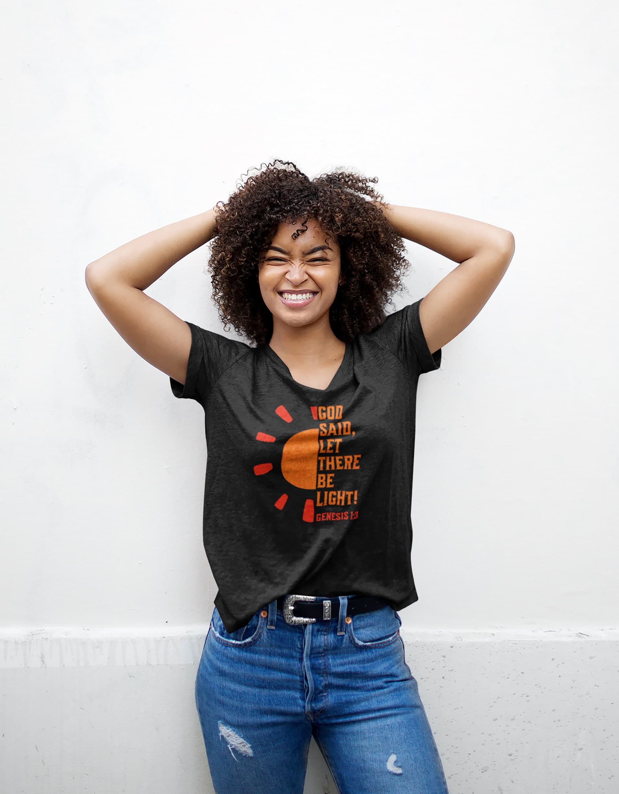 God Said, Let There Be Light Sun T-Shirt Christian Gift - image 4