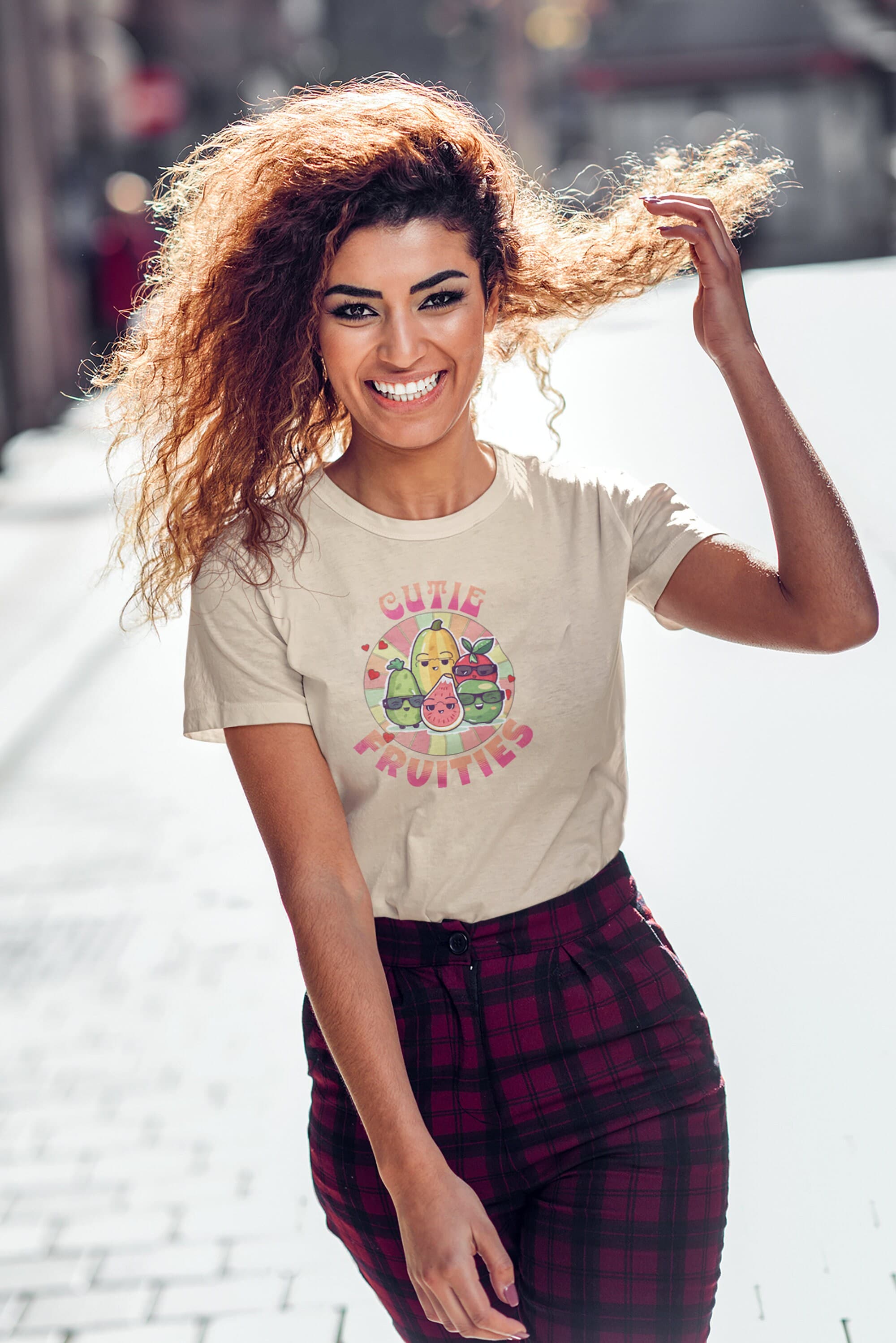 Cutie Fruities Summer T-Shirt | Fruit Character Tee | Fun and Colorful Shirt | beachwear - image 4