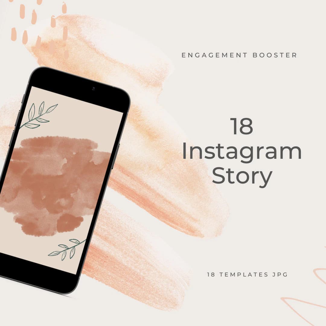 18 Instagram Story Template w/ Pastel & Terracotta Colors - Engagement Booster w/ Feminine Design | Insta Stories for Women Influencers
