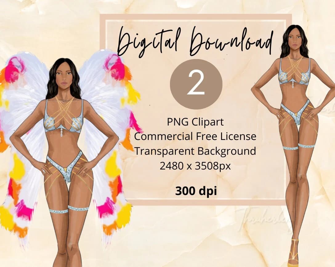 Carnival Queen PNG Clipart: Caribbean Masquerade Illustration (Digital Download)