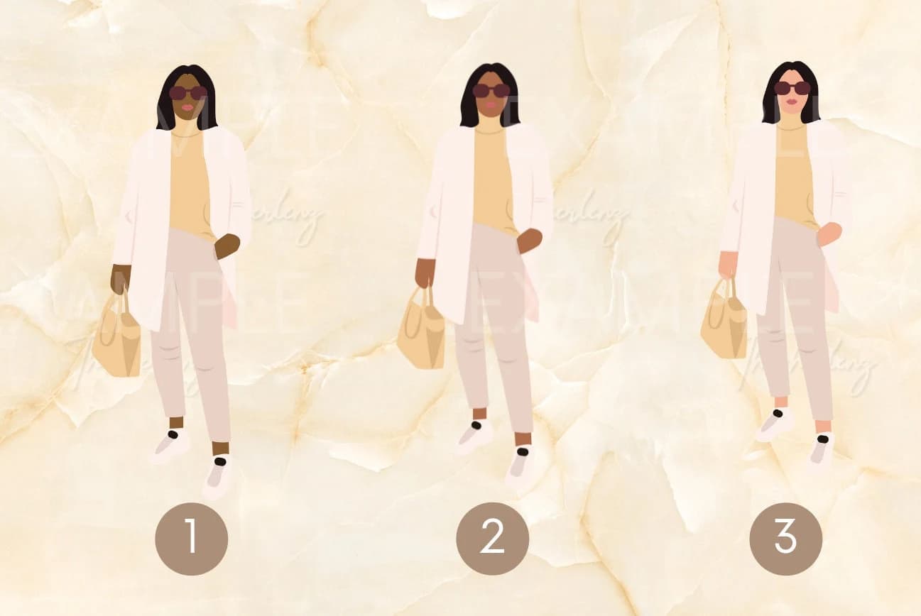 Airport Fashion Clipart: Black Woman Traveler PNG Stickers (Digital Download) - image 5