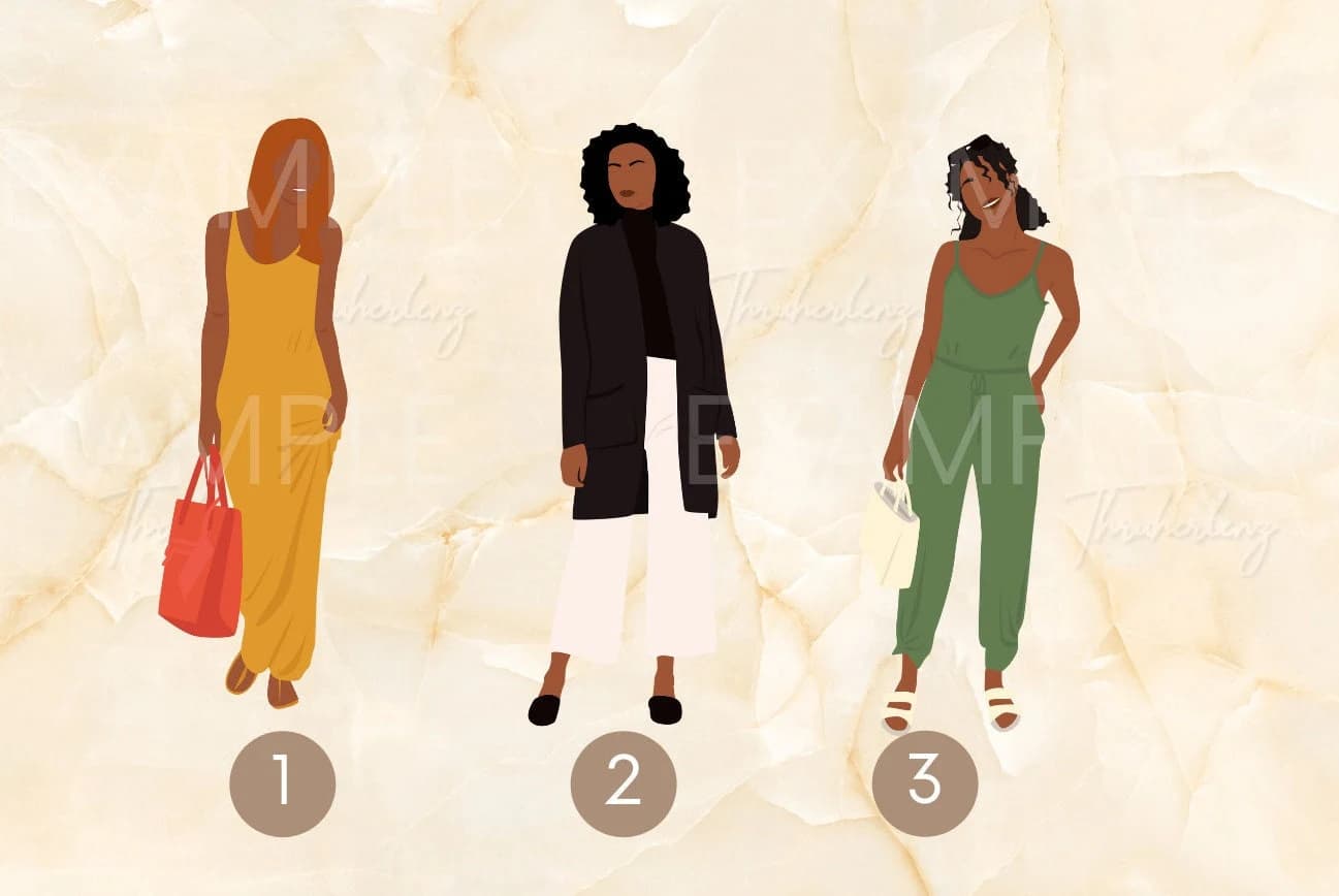Airport Outfits Clipart: Fashion Illustration PNG Stickers (Digital Download) - image 5