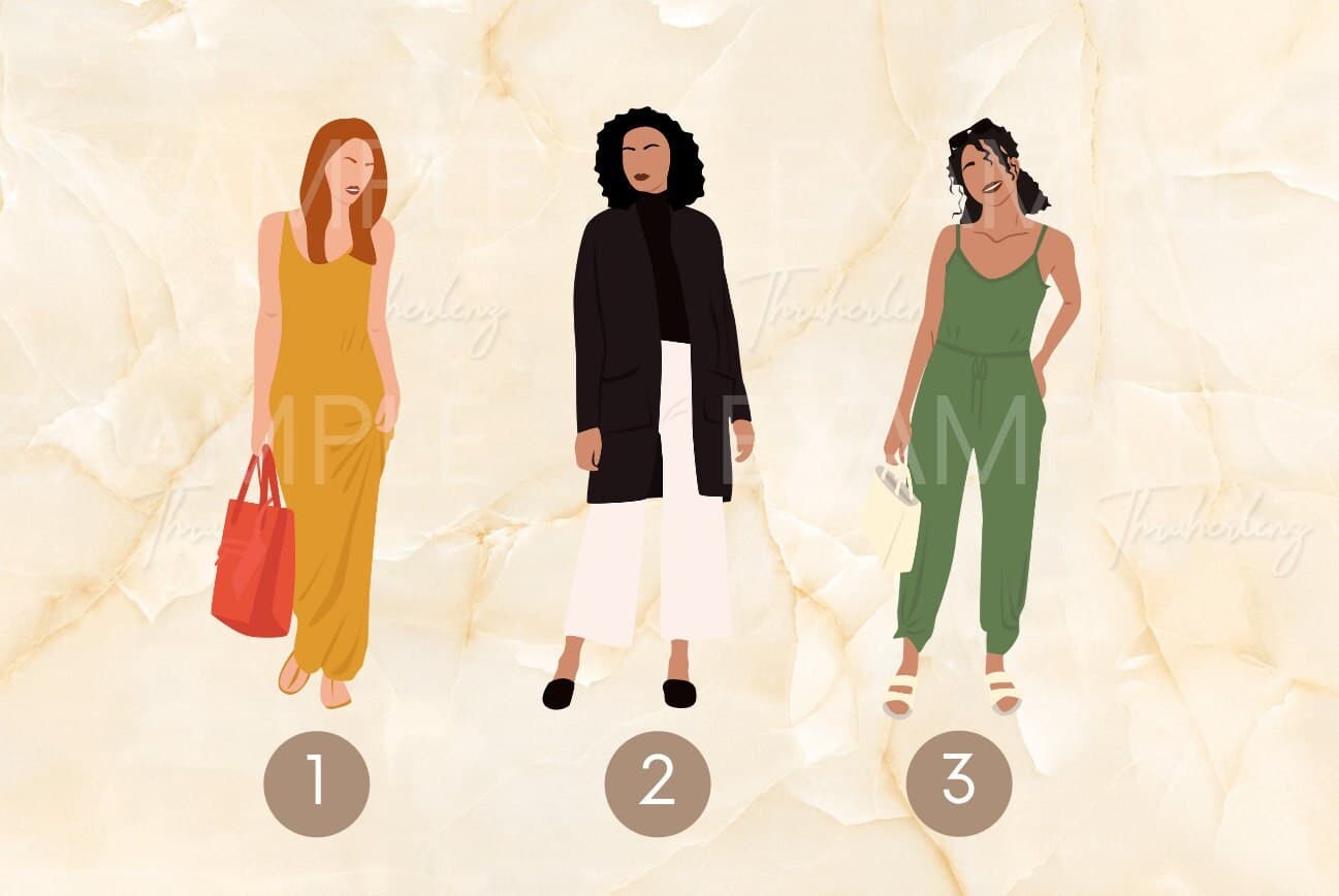 Airport Outfits Clipart: Fashion Illustration PNG Stickers (Digital Download) - image 4