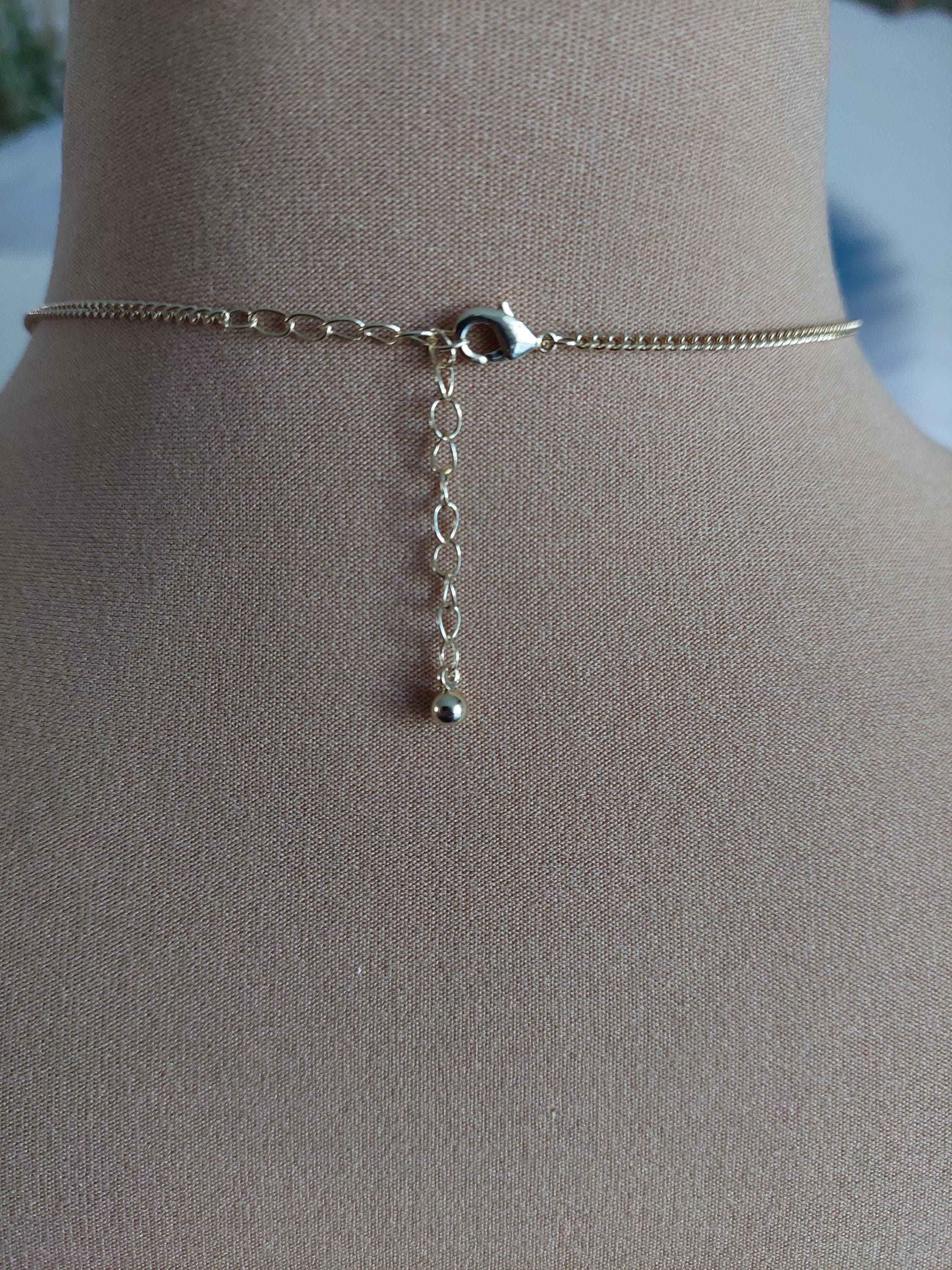 Goldene Kette mit rotem gefasstem Glasstein als Anhänger nach historischem Vorbild, Länge 40 cm mit 5 cm Verlängerungskette - image 5