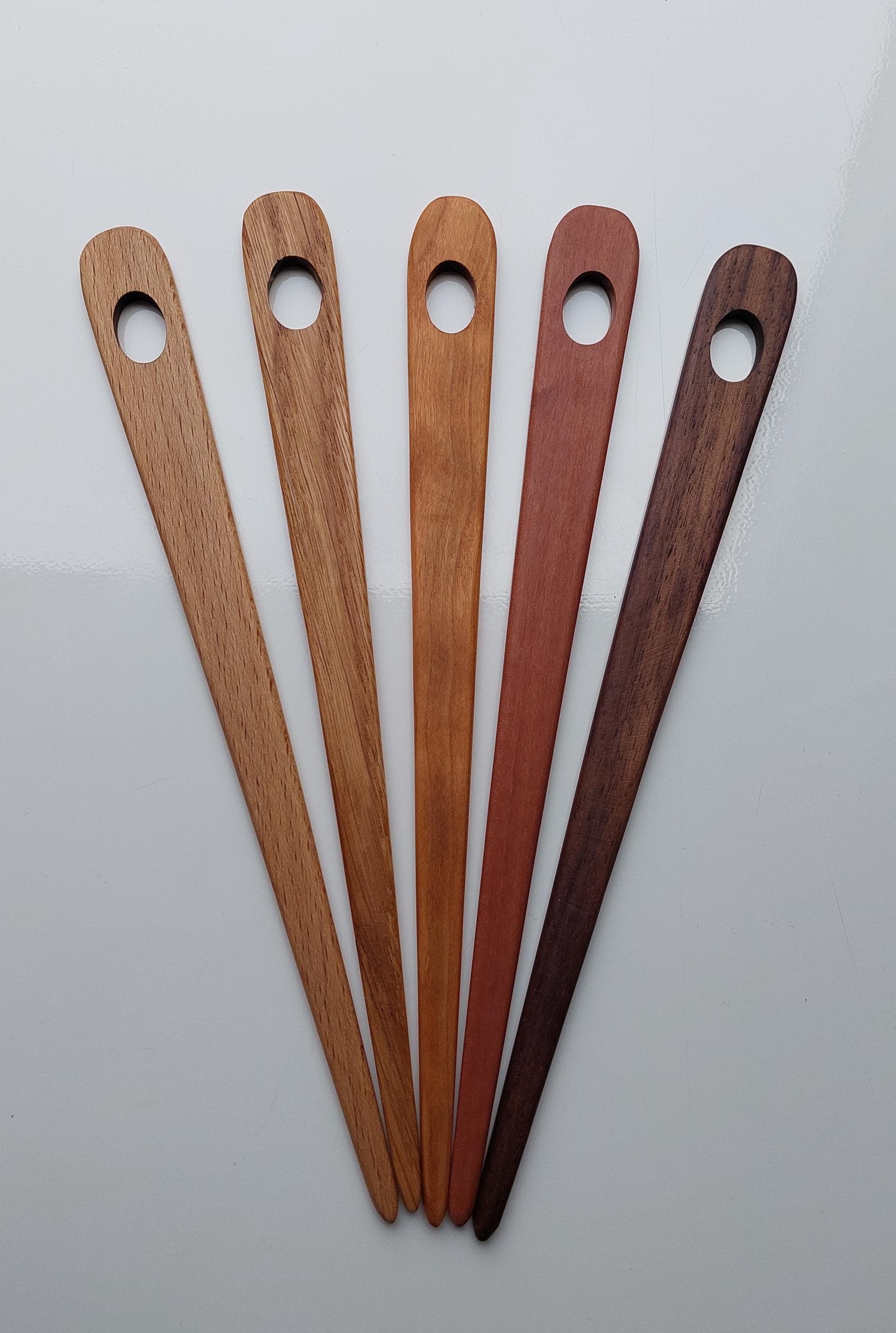Große Webnadel aus Edelholz 230 mm, Weben, Makramee