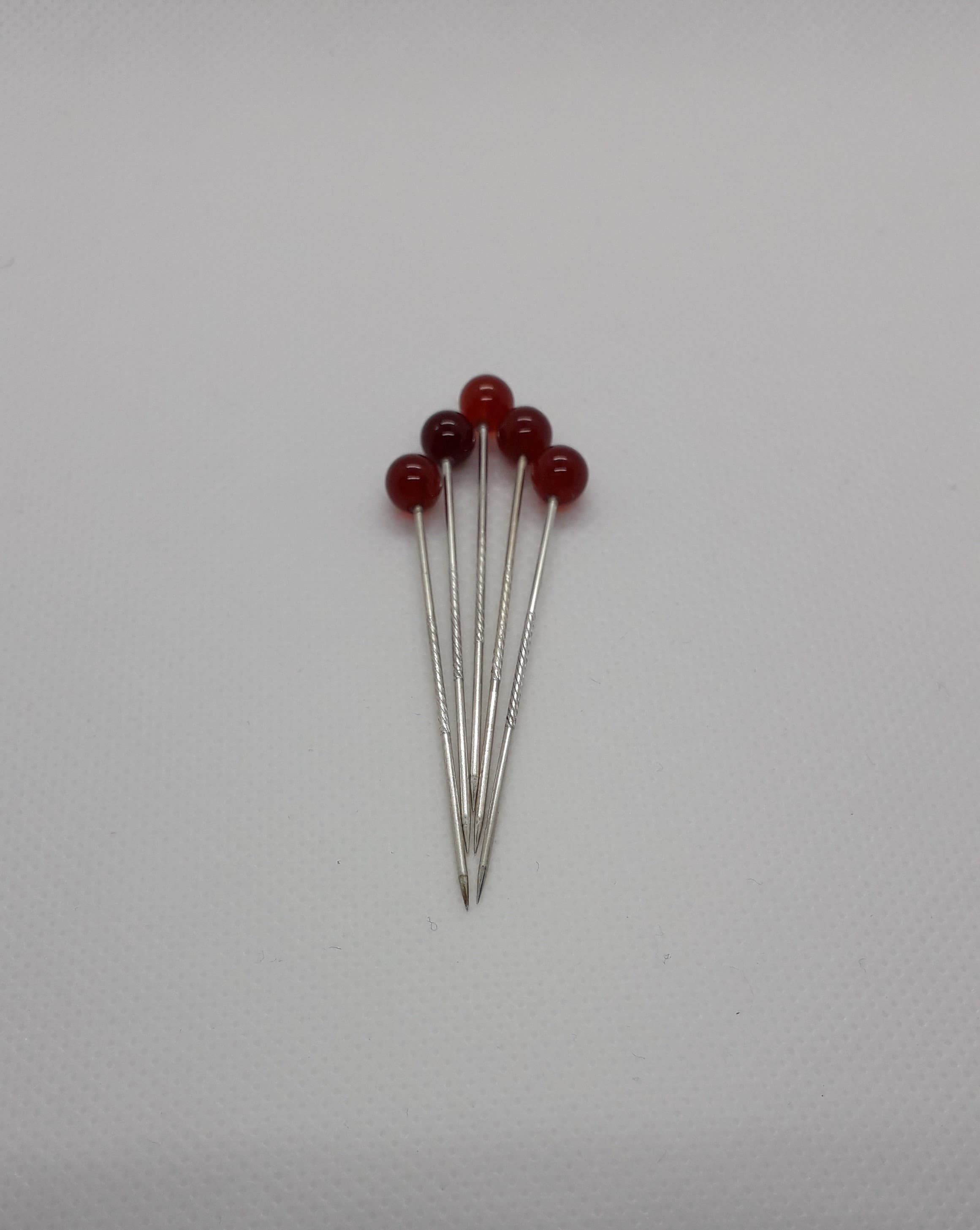 5 Gebendenadeln, Tuchnadeln, Kopftuchnadel, Mittelalter, Gewandung, Karneol - image 3