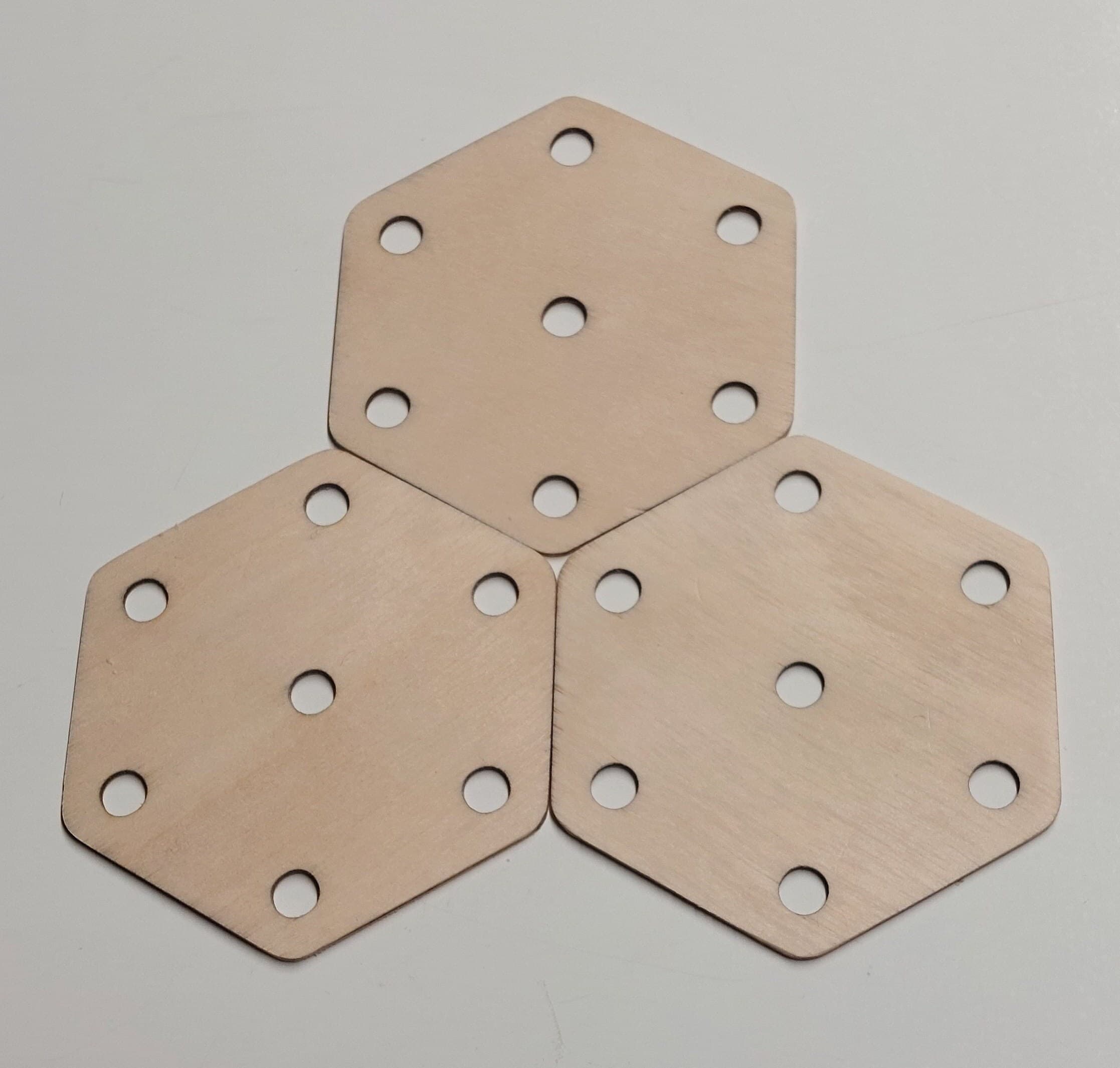 10 dünne Sechseck Brettchen, Webkarten, Webbrettchen, Brettchen zum Weben, Brettchenweben , 1 mm Stärke, Webwerkzeug WB-Sp-6 - image 3