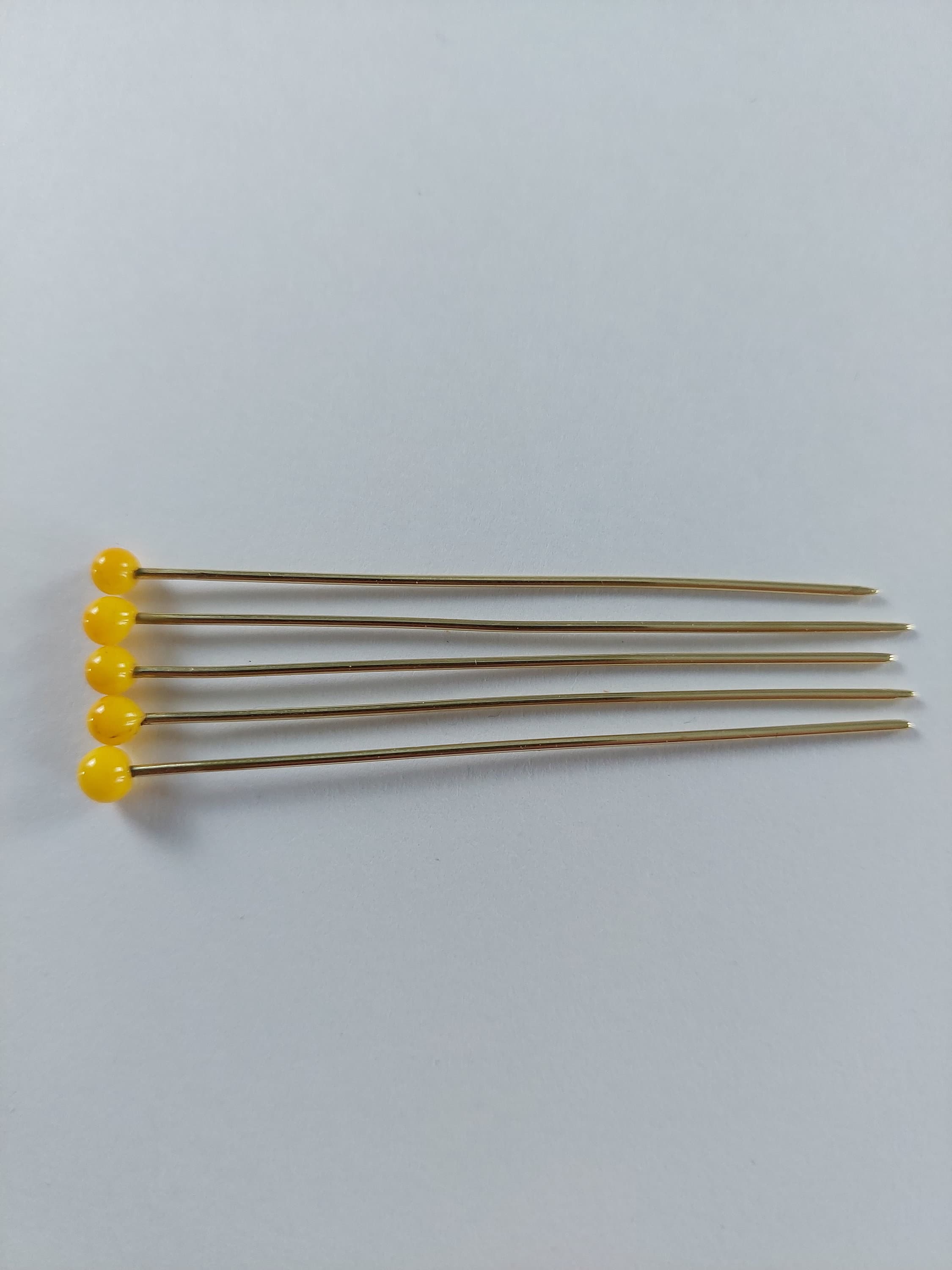 Gebende Nadel mit gelbem Glaskopf, die ideale Ergänzung für die Hochmittelalter Gewandung der Frau, Replik, Unikat - image 4