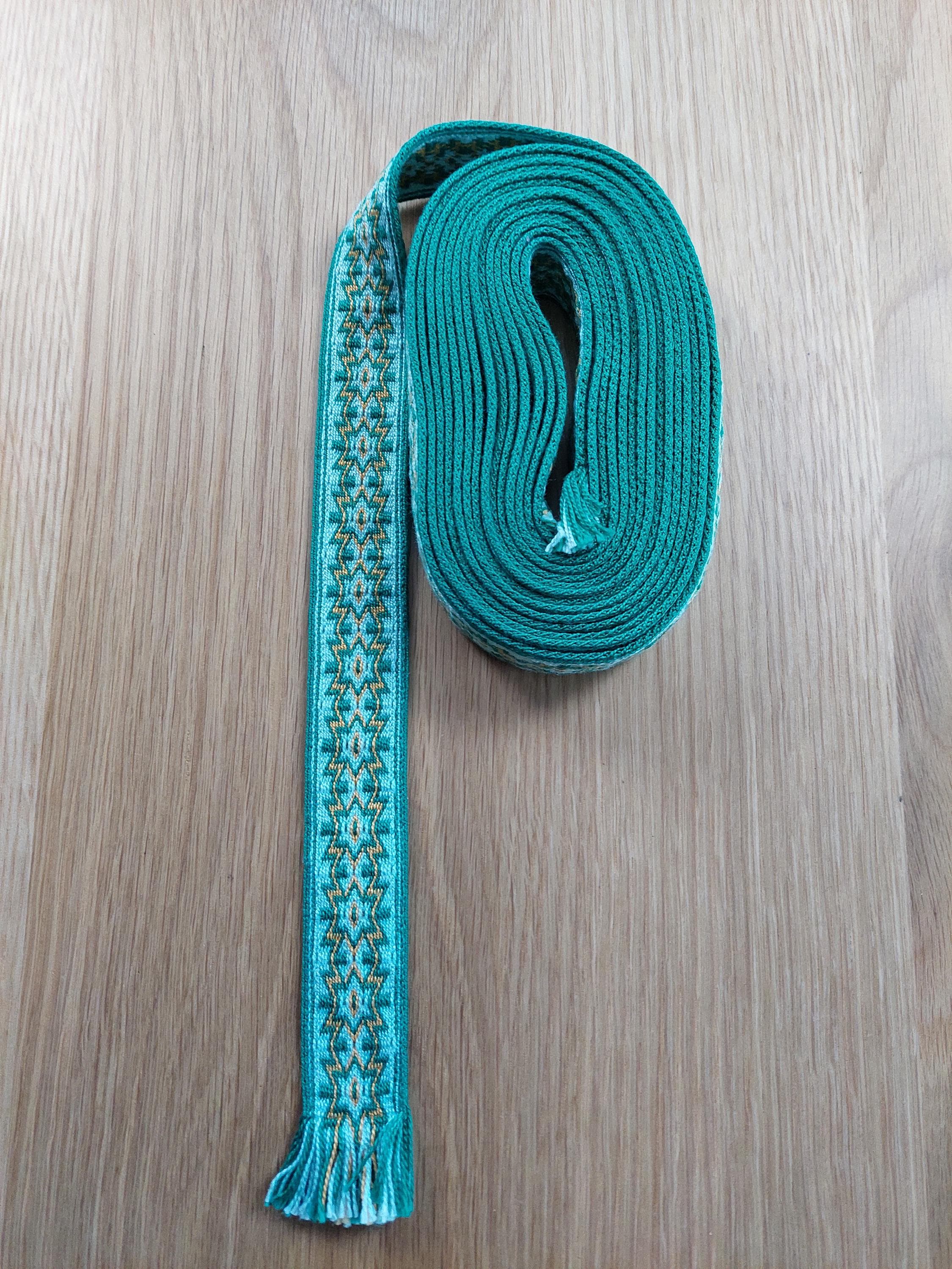 Gewebte Borte BO-Bw-02, Einfacher Sechsstern, Baumwolle, 3,80 m, Brettchengewebe, Brettchenwebborte