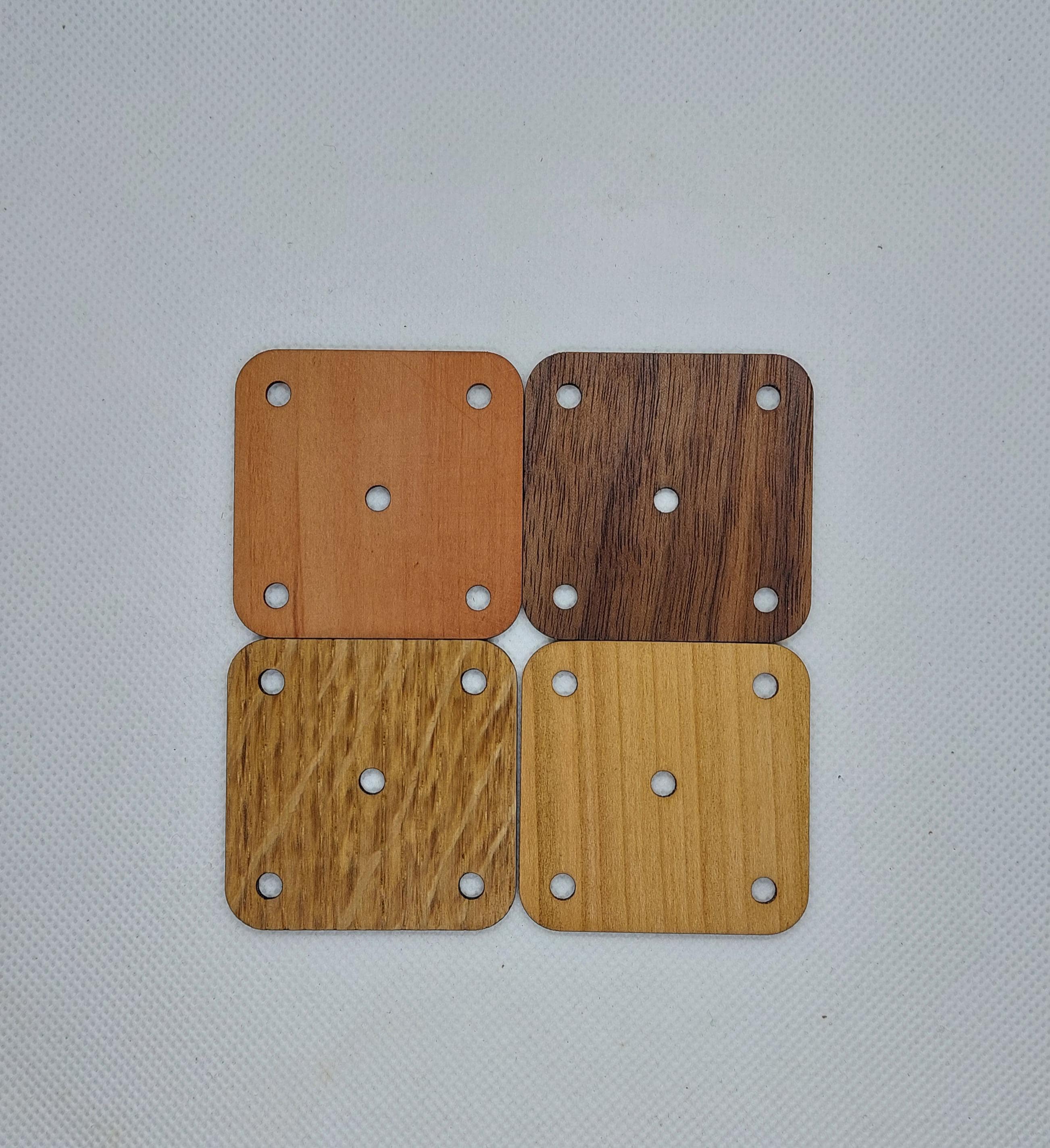 10 Webkarten aus Edelholz, Birne, Nuss, Eiche oder Kirschbaum, Webbrettchen, Brettchen zum Weben, in 1,5 mm Stärke