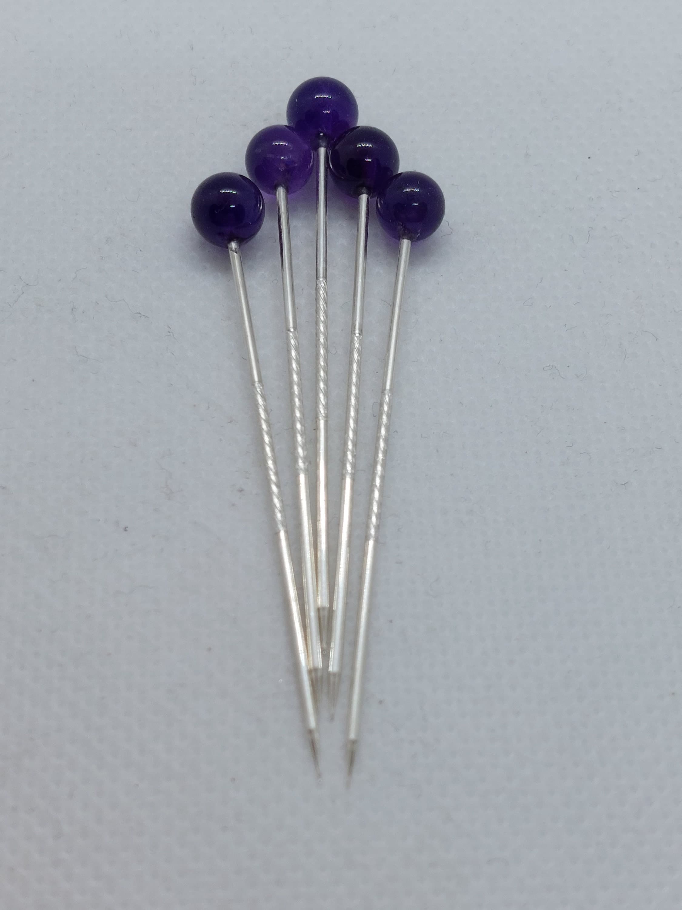 5 Gebendenadeln, Tuchnadeln, Kopftuchnadel, Mittelalter, Gewandung, Amethyst - image 3