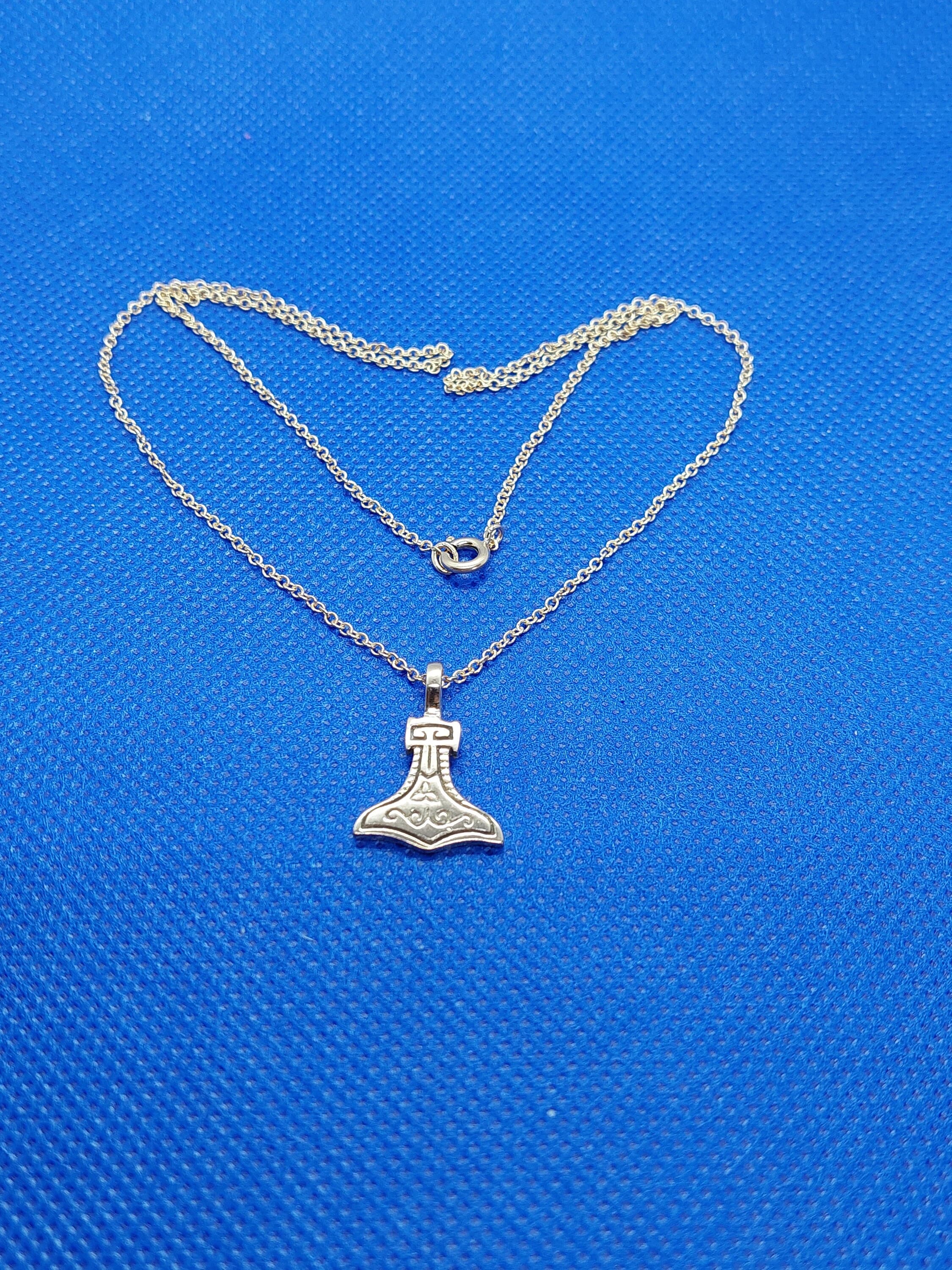 Ankerkette mit Anhänger Thors Hammer aus rotvergoldeter Bronze, Wikinger, Mittelalter, Vikings - image 4