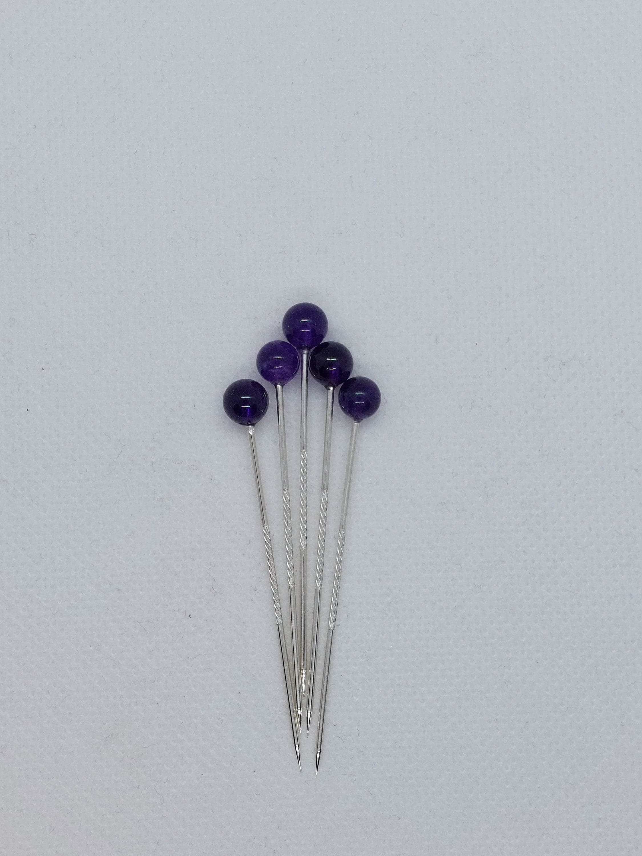 5 Gebendenadeln, Tuchnadeln, Kopftuchnadel, Mittelalter, Gewandung, Amethyst