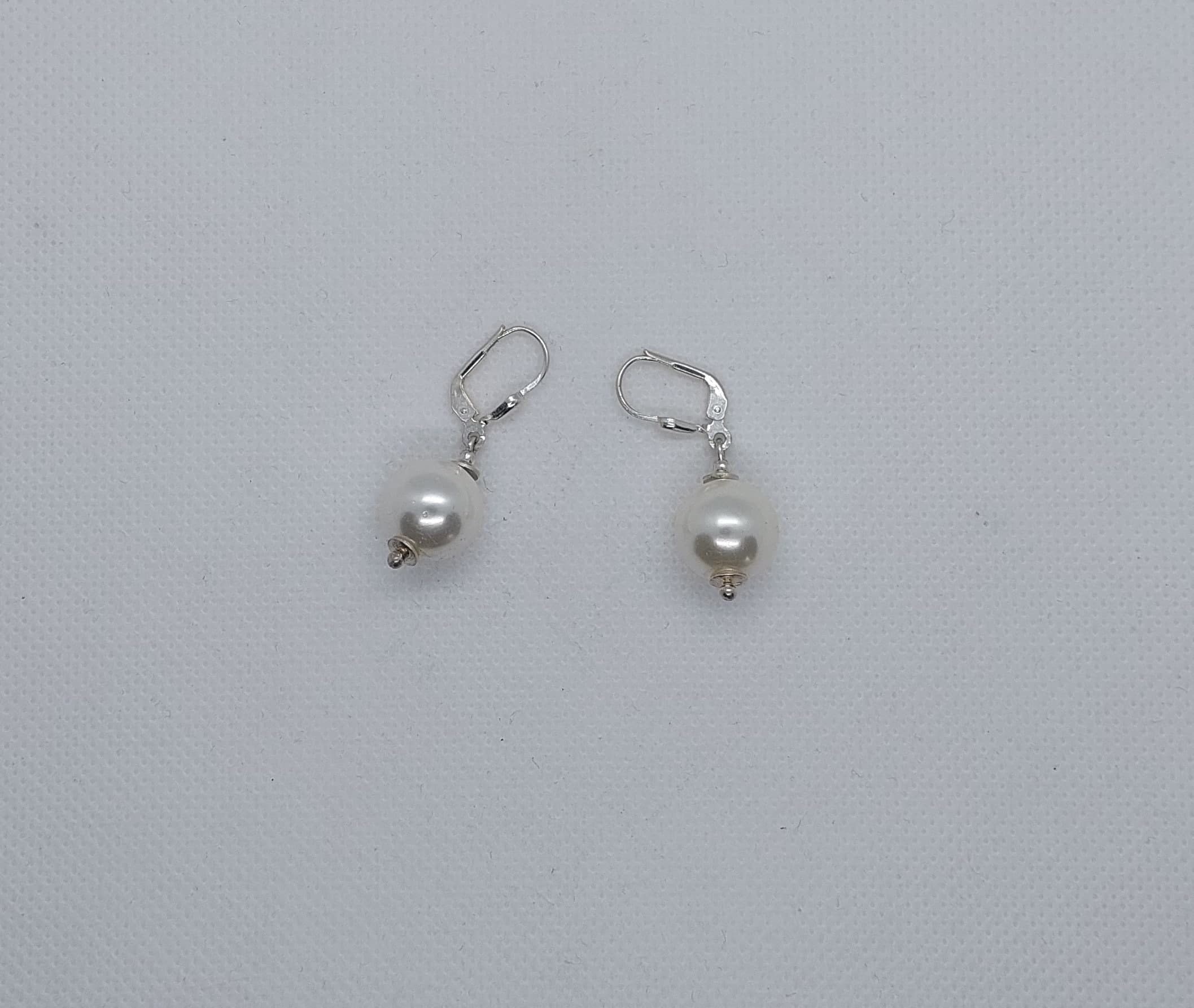 Perlen Ohrringe, Viktorianisch, Mittelalter, Renaissance, Hochzeit, Viktorianische Ohrringe, Weiß - image 3